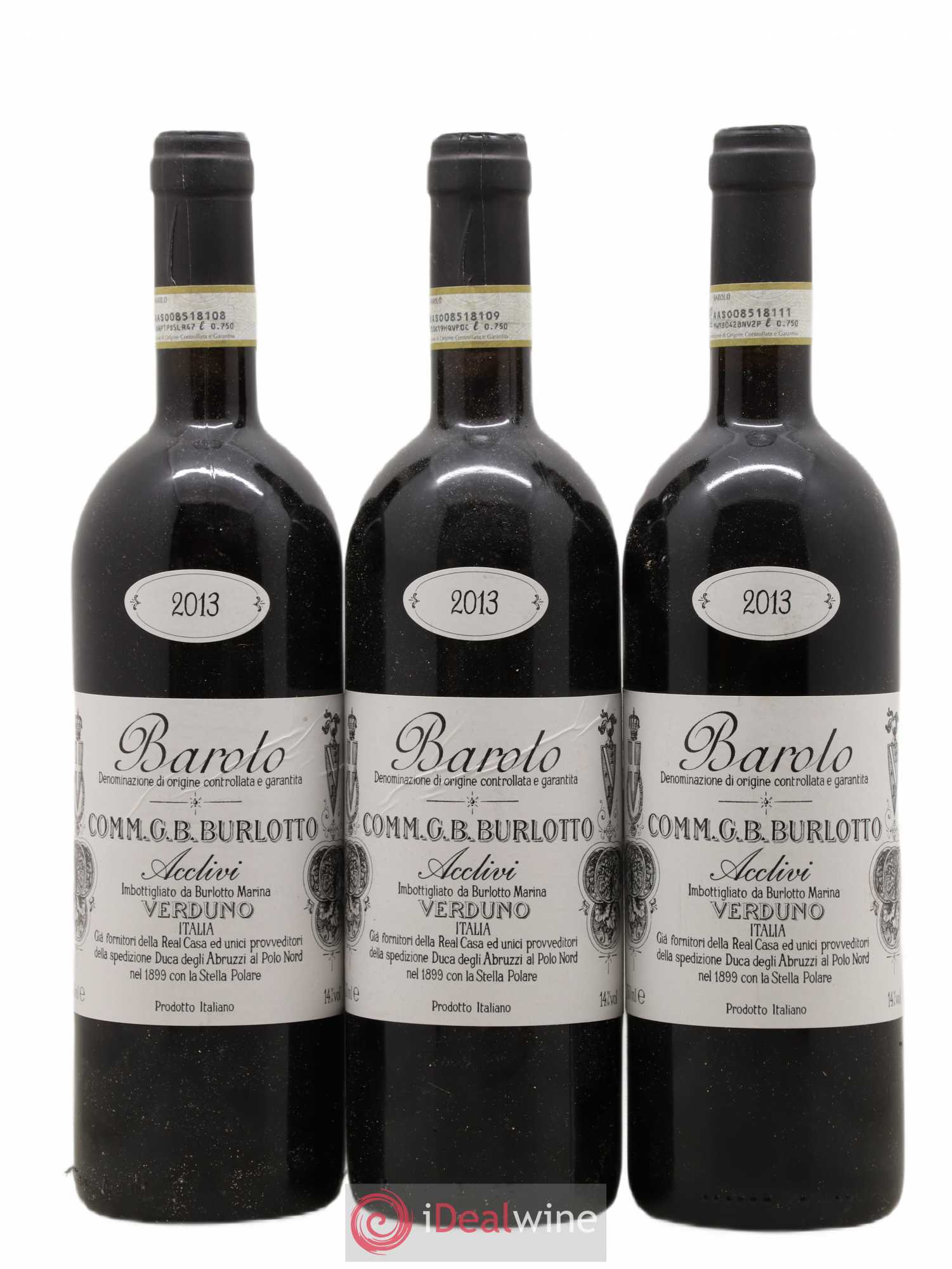 Barolo DOCG Acclivi Comm. Giovan Battista Burlotto 2013 - Lot de 3 bouteilles - 0