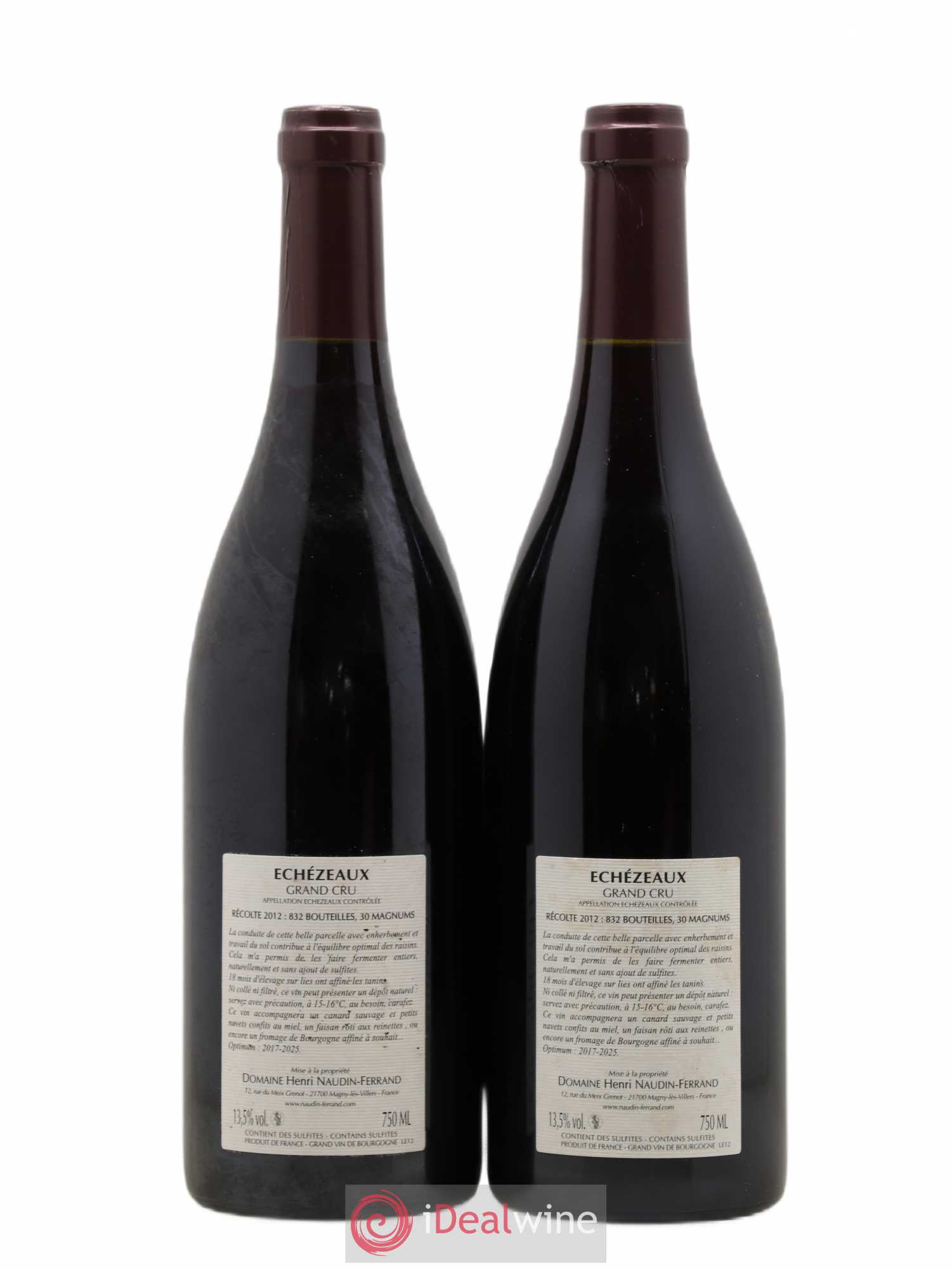 Echezeaux Grand Cru Naudin-Ferrand (Domaine) 2012 - Lot de 2 bouteilles - 1