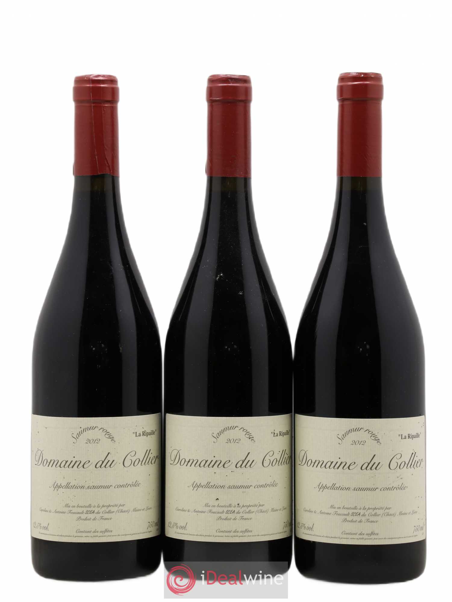 Saumur La Ripaille Domaine du Collier 2012 - Lot de 3 bouteilles - 0