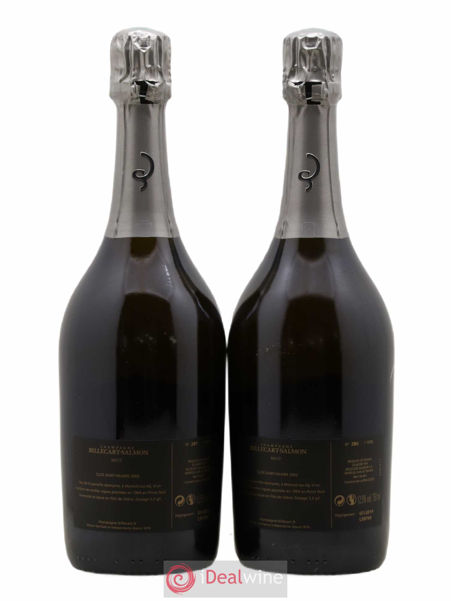 Le Clos Saint-Hilaire Billecart-Salmon 2003 - Lot de 2 bouteilles - 1