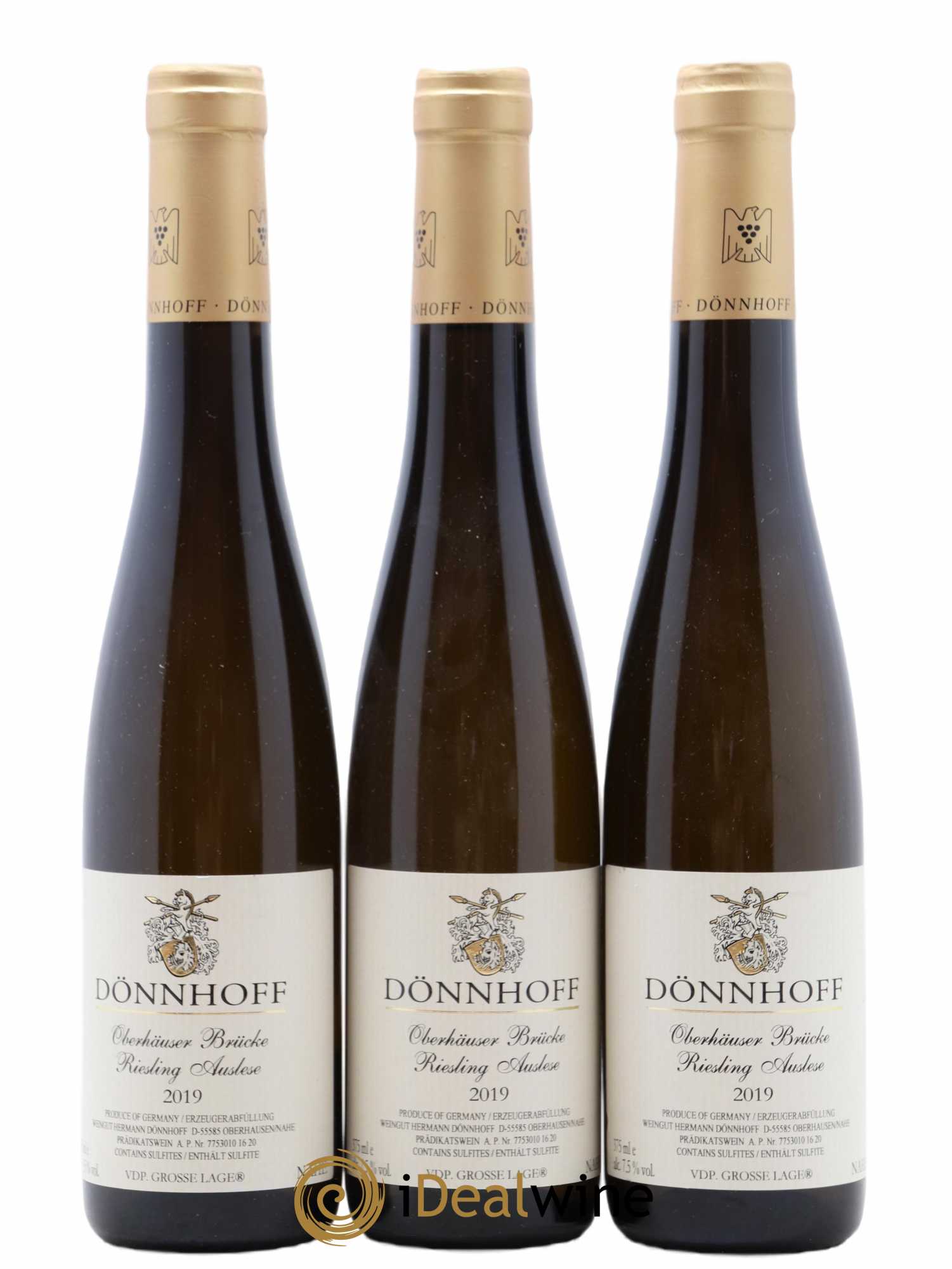 Riesling Donnhoff Auslese Gold Kapsul Oberhauser Brucke 2019 - Posten von 3 Demi-Flaschen - 0