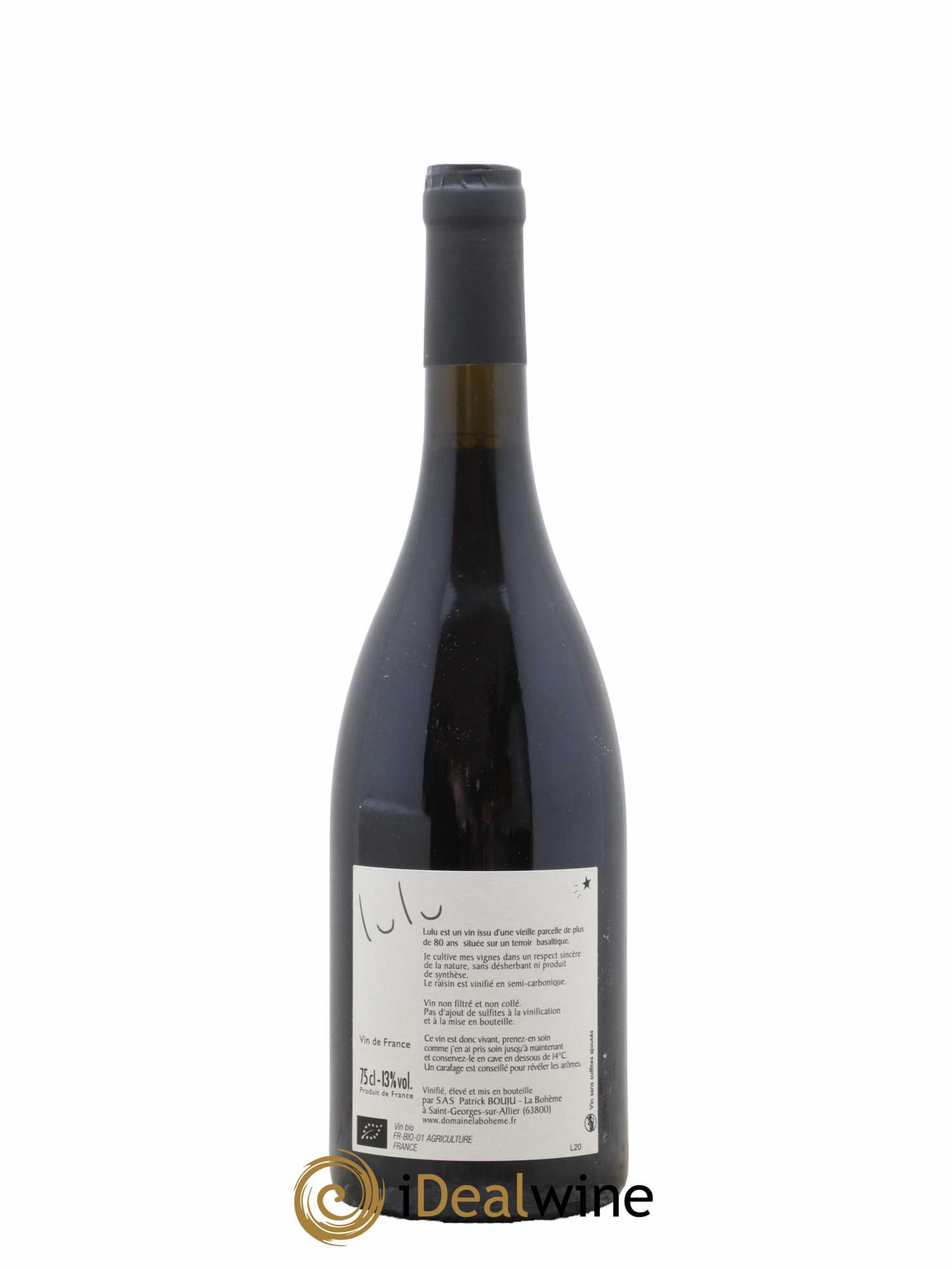 Vin de France Lulu Patrick Bouju - La Bohème 2020 - Lot de 1 bouteille - 1