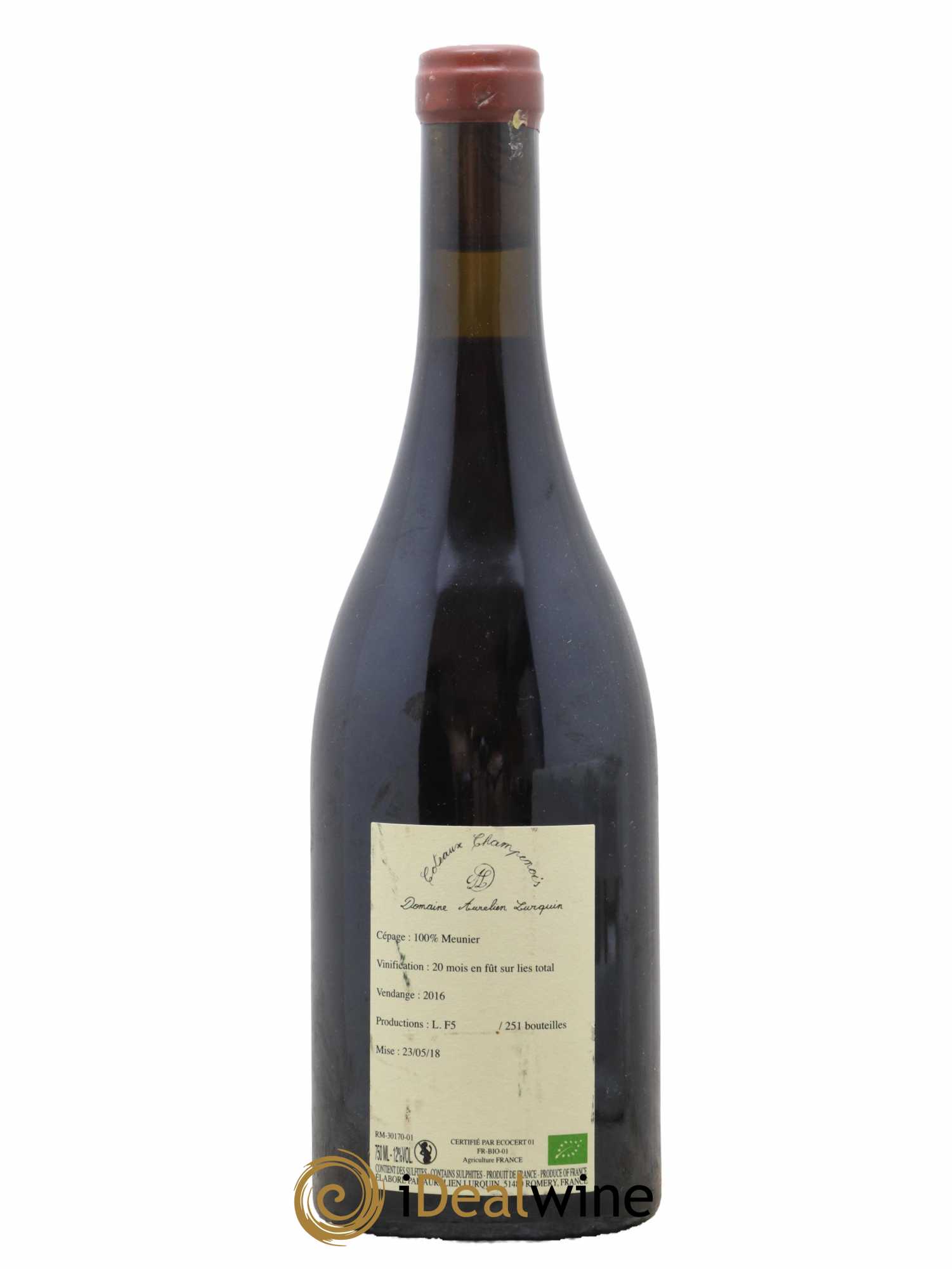 Coteaux Champenois 100% Meunier Aurelien Lurquin 2016 - Lot de 1 bouteille - 1