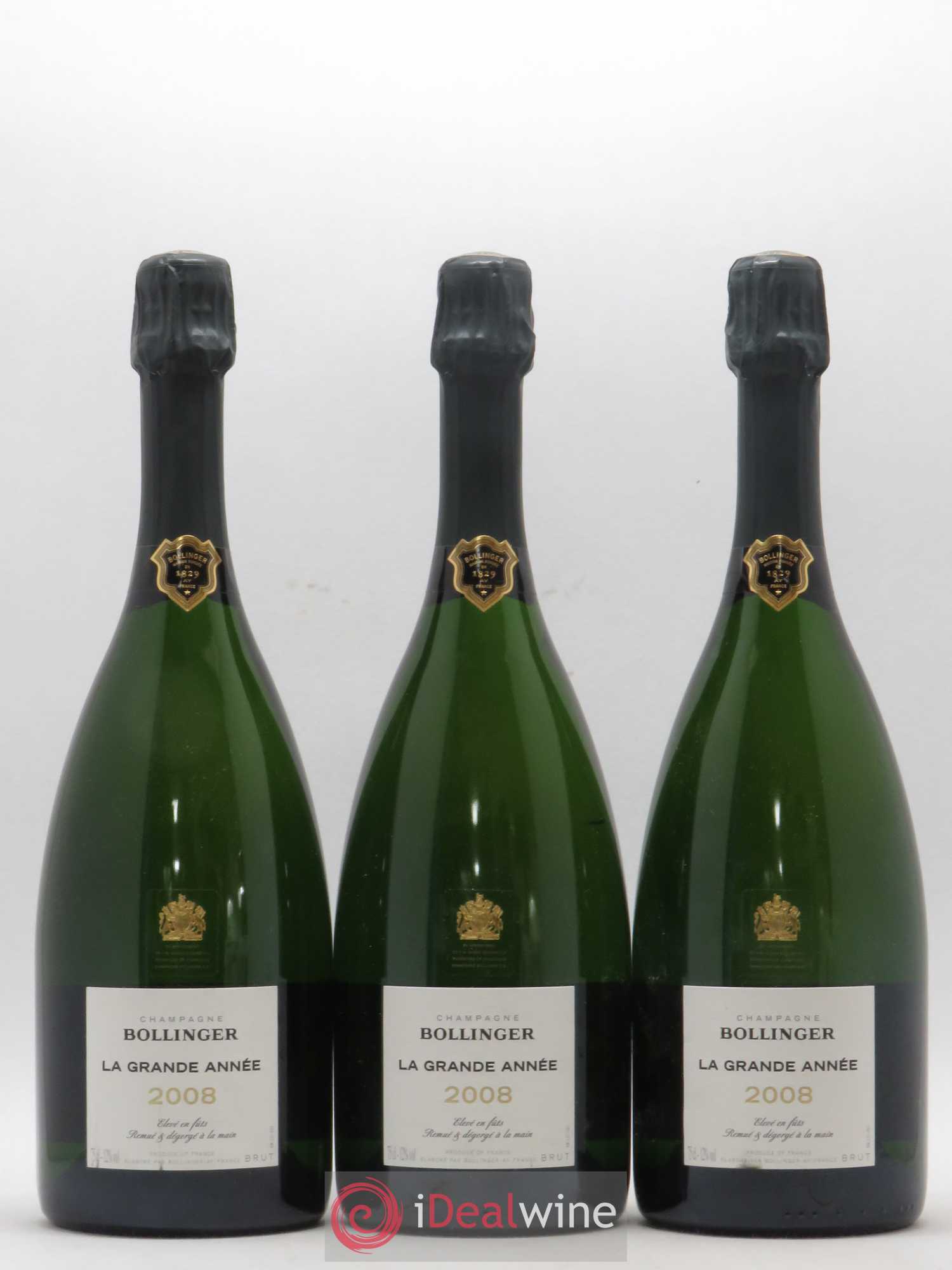 La Grande Année Brut Bollinger 2008 - Lot de 3 bouteilles - 0