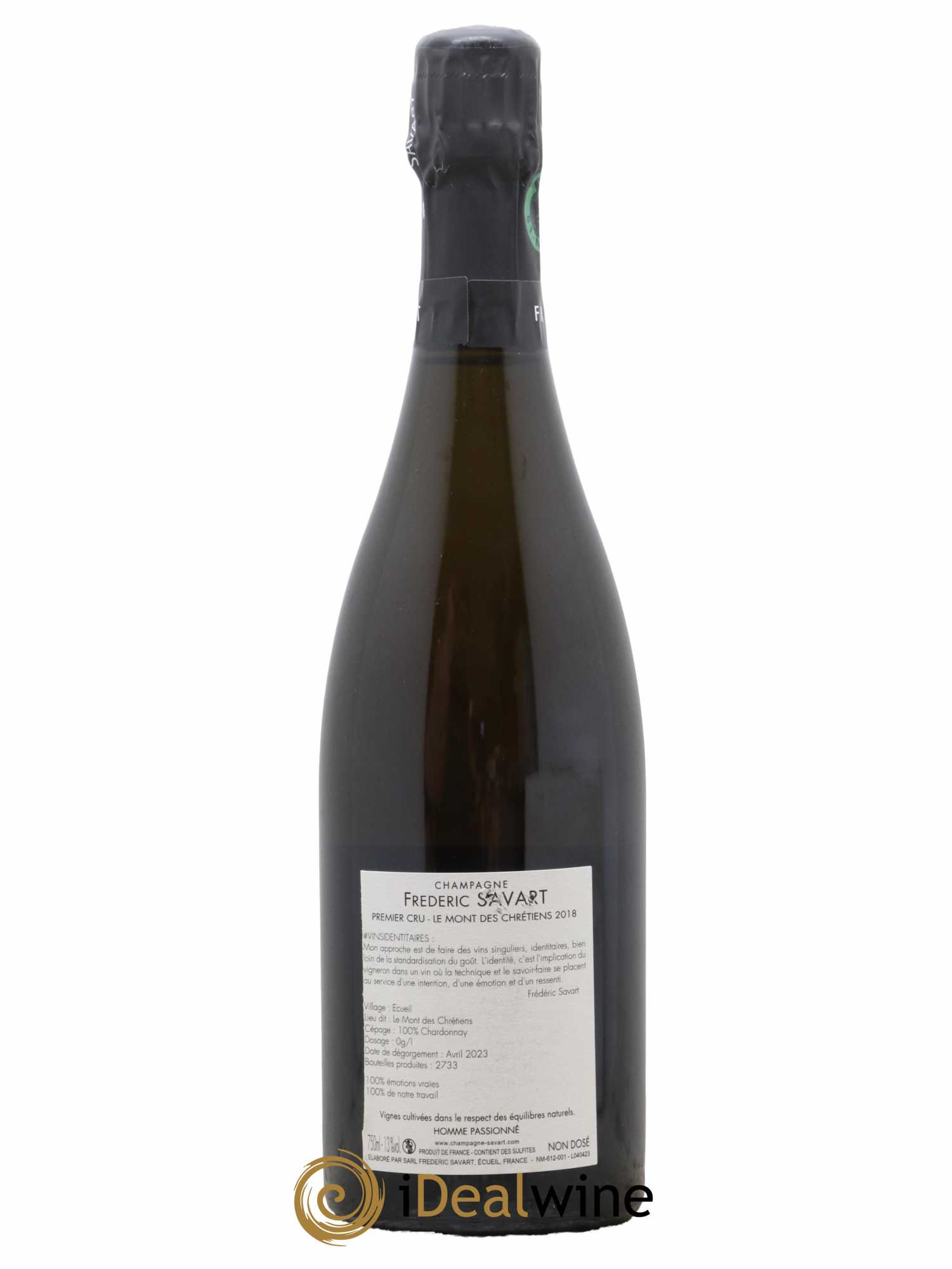 Le Mont des Chrétiens 1er Cru Extra-Brut Savart 2018 - Lot de 1 bouteille - 1