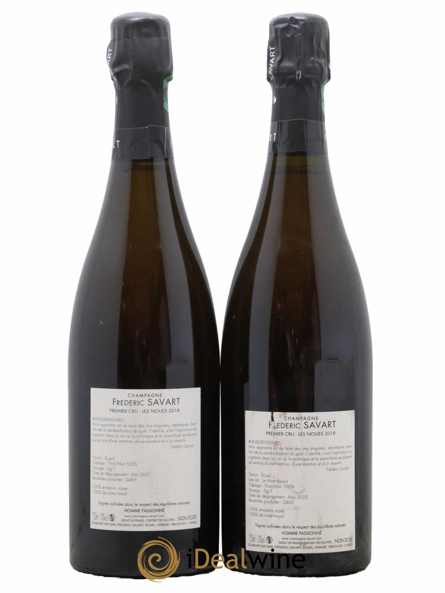 Les Noues 1er Cru Extra-Brut Savart 2018 - Lot de 2 bouteilles - 1