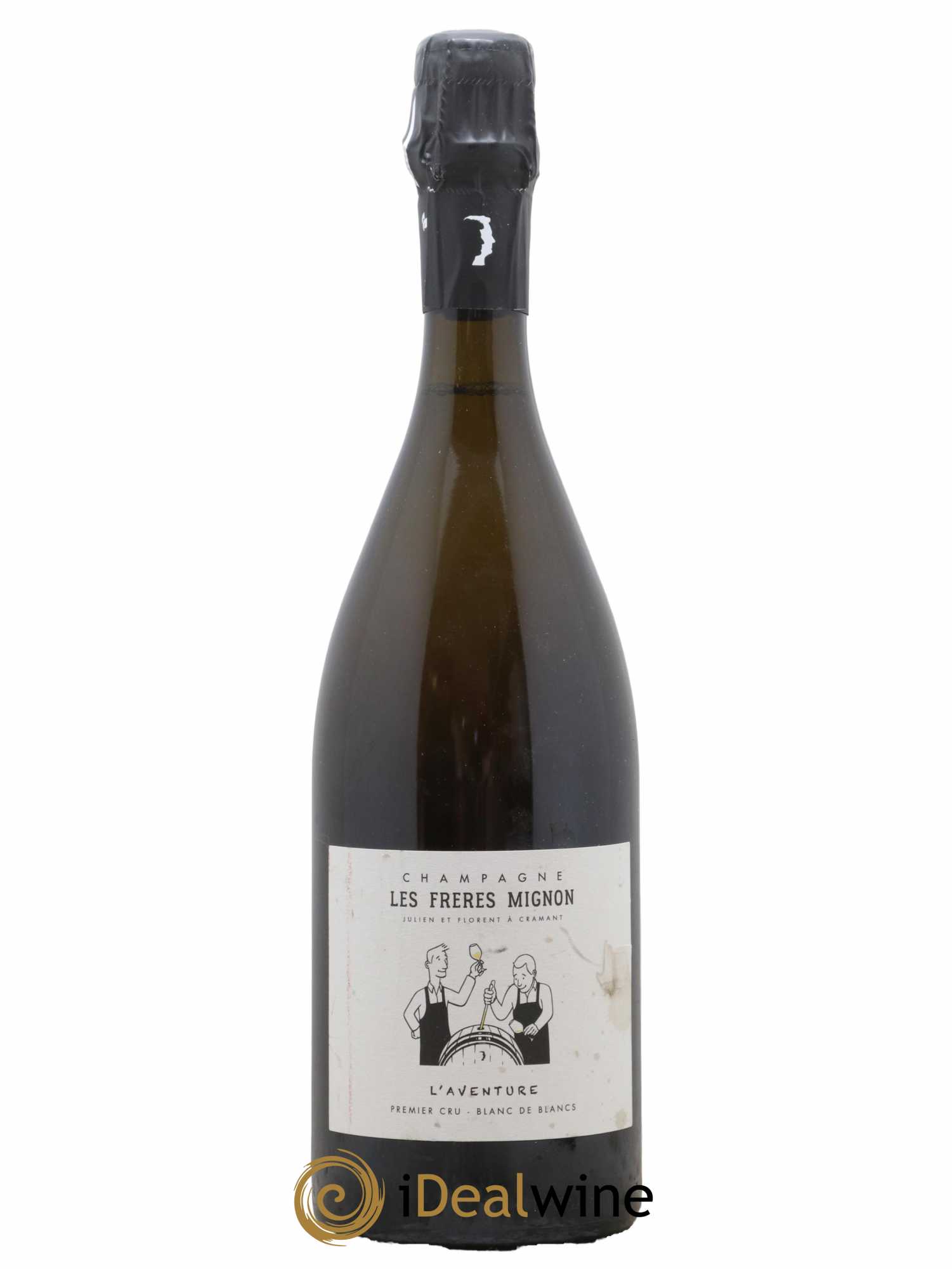 Champagne Premier Cru Blanc de Blancs L'Aventure Les Frères Mignon - Lot de 1 bouteille - 0