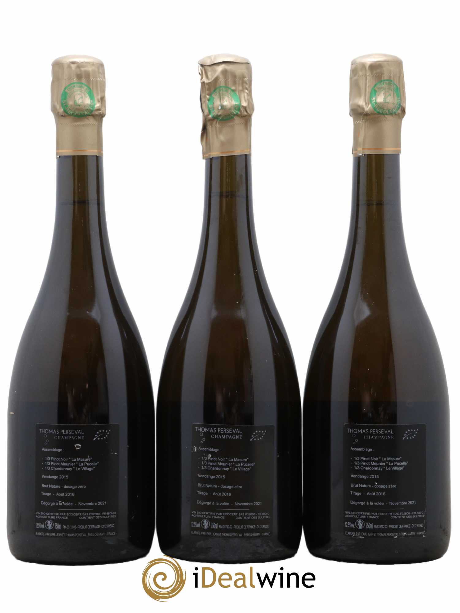 Champagne 1er Cru Grande Cuvée Thomas Perseval 2015 - Lot de 3 bouteilles - 1