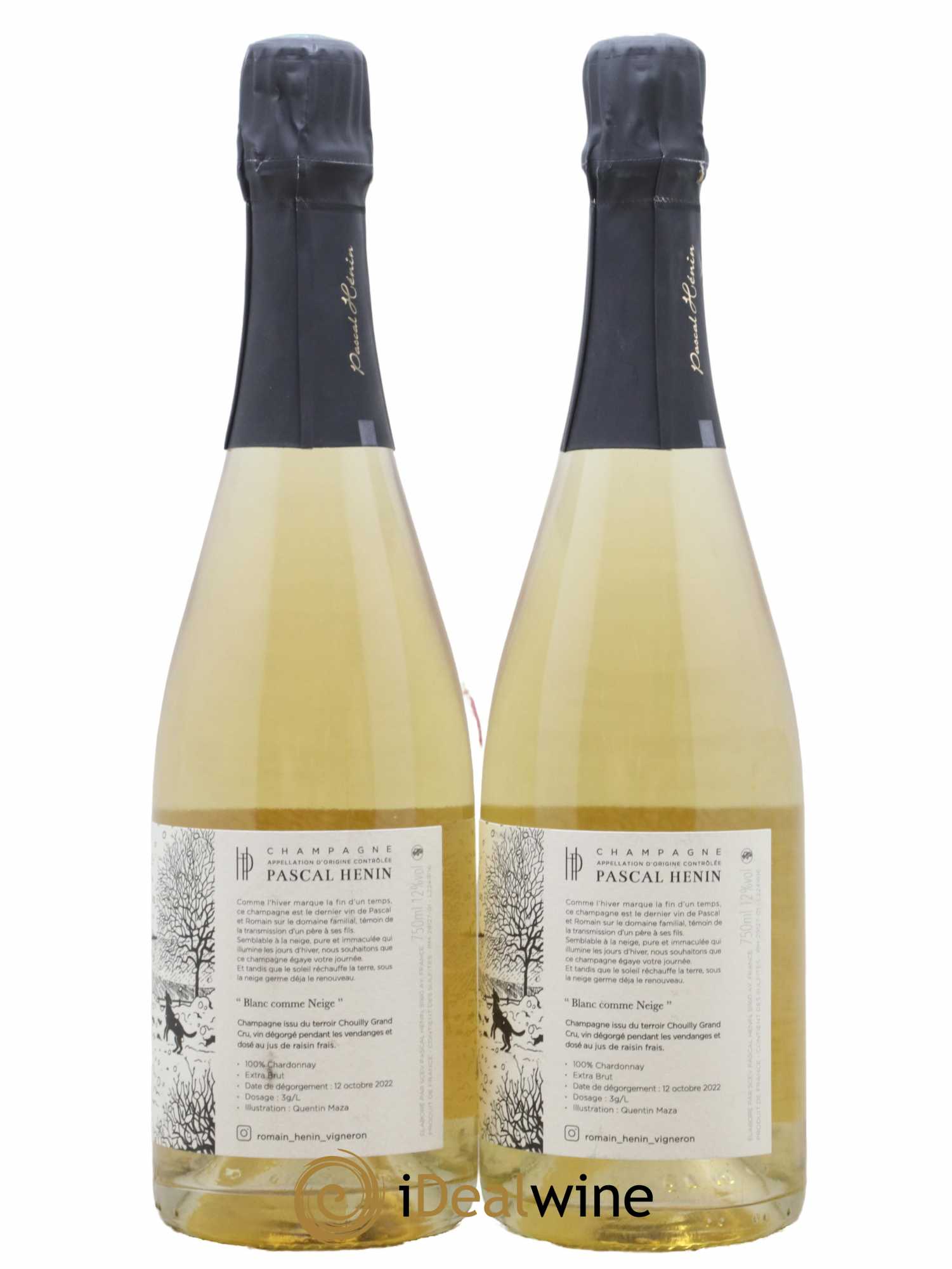 Blanc Comme Neige Pascal Henin - Romain Henin - Lot de 2 bouteilles - 1