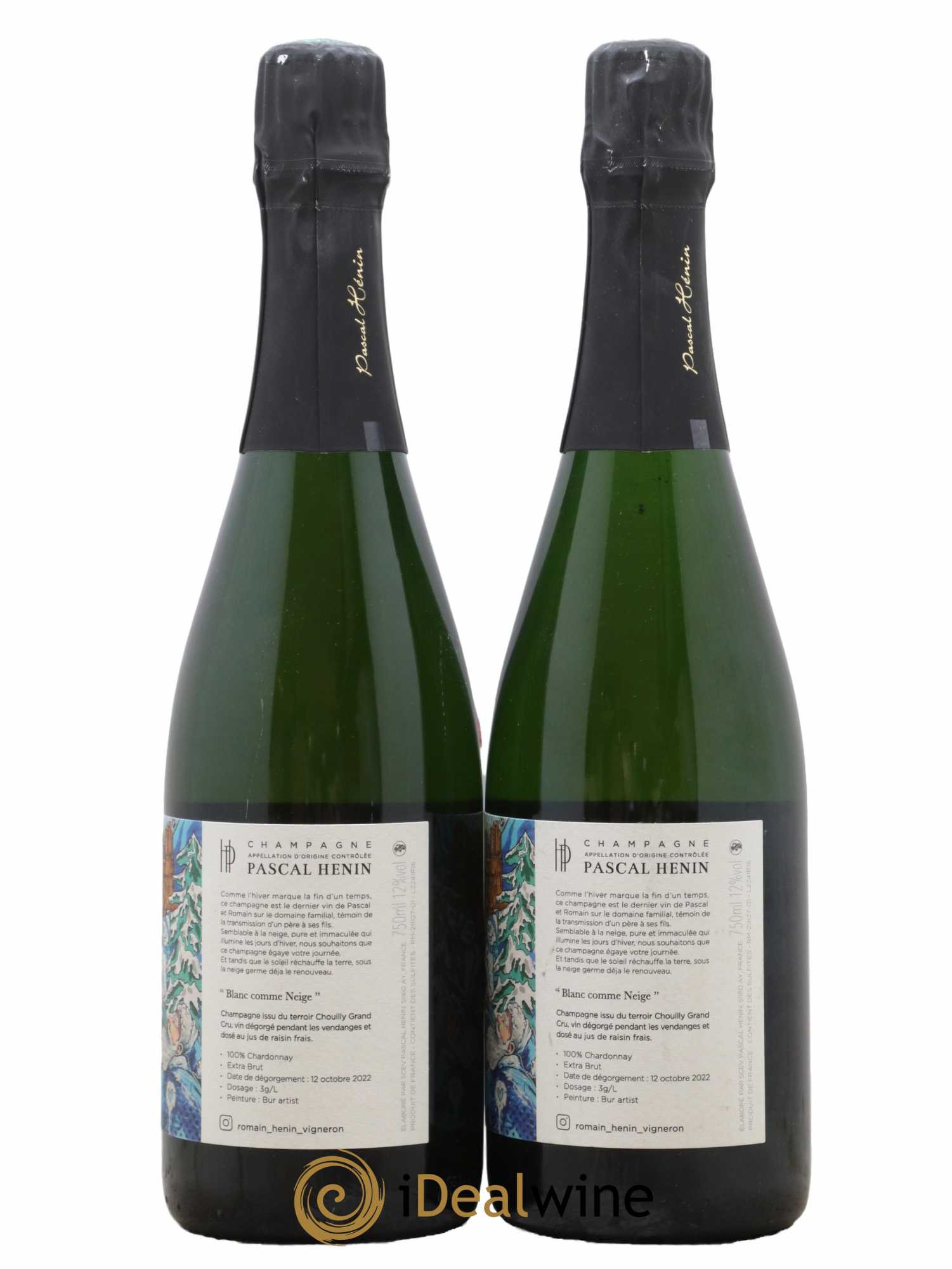 Blanc Comme Neige Pascal Henin - Romain Henin - Lot de 2 bouteilles - 1