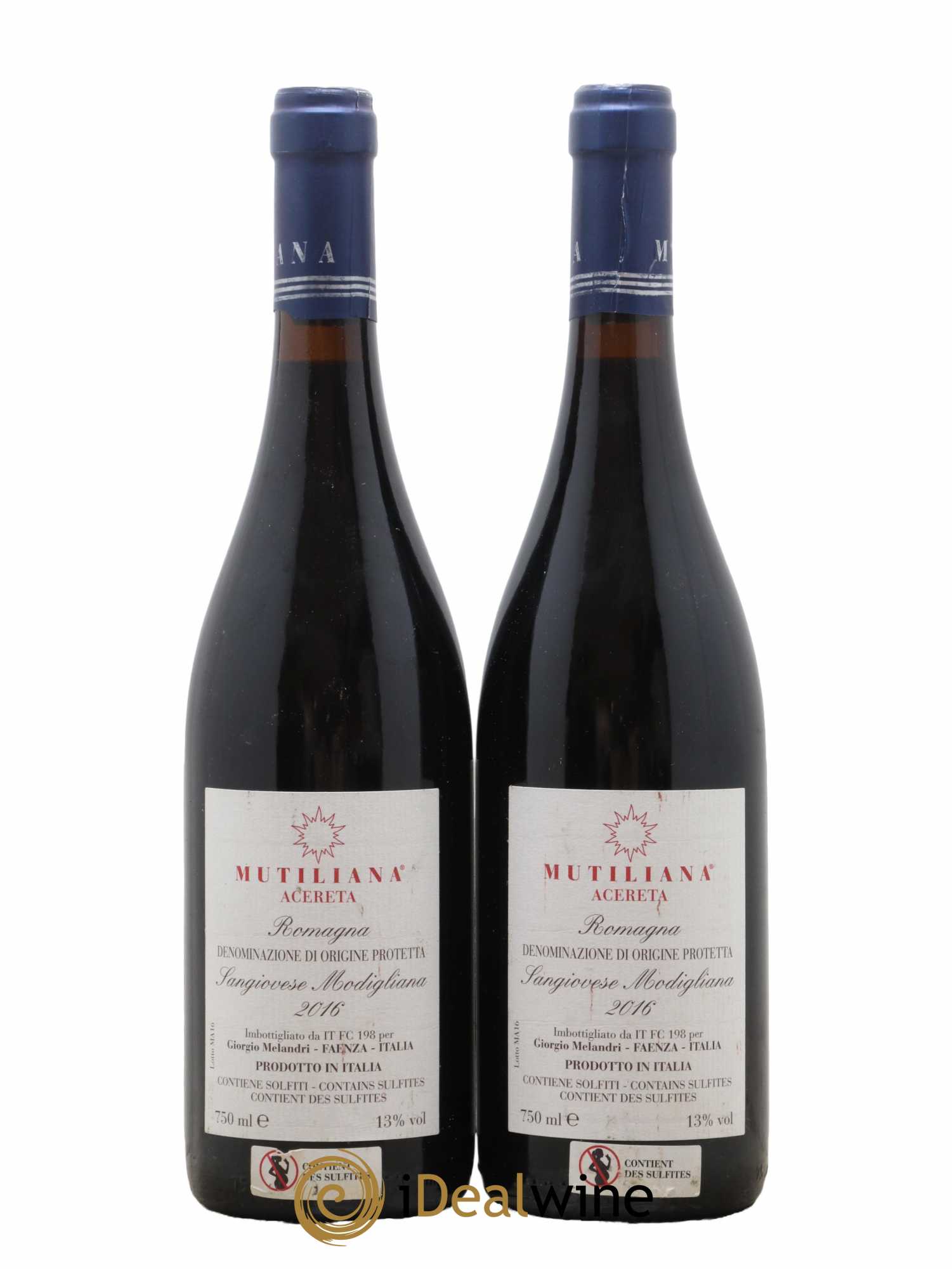 Italie Acereta Mutiliana Romagna Sangiovese Modigliana 2016 - Lot de 2 bouteilles - 1