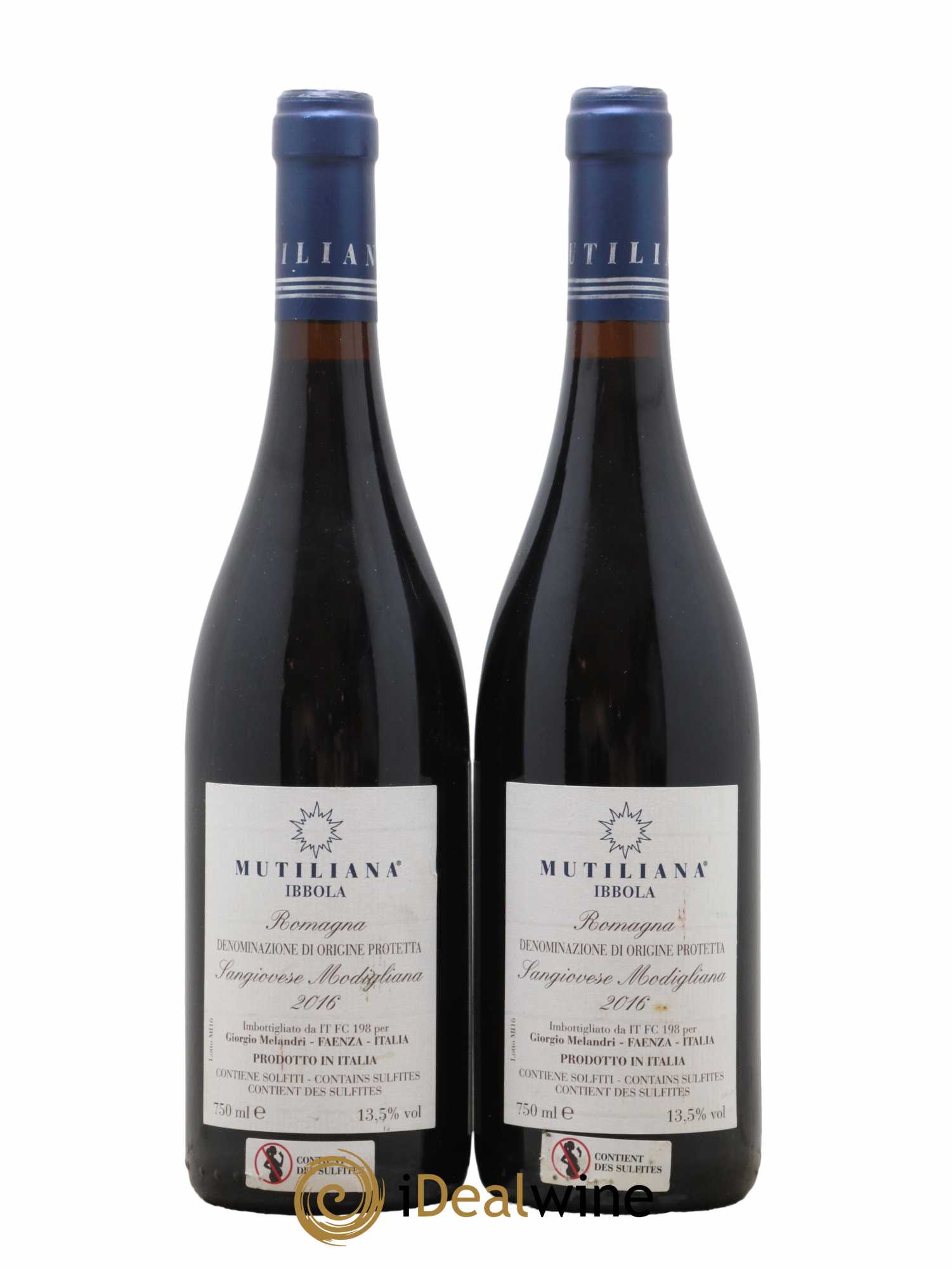 Italie Ibbola Mutiliana Romagna Sangiovese Modigliana 2016 - Lot de 2 bouteilles - 1