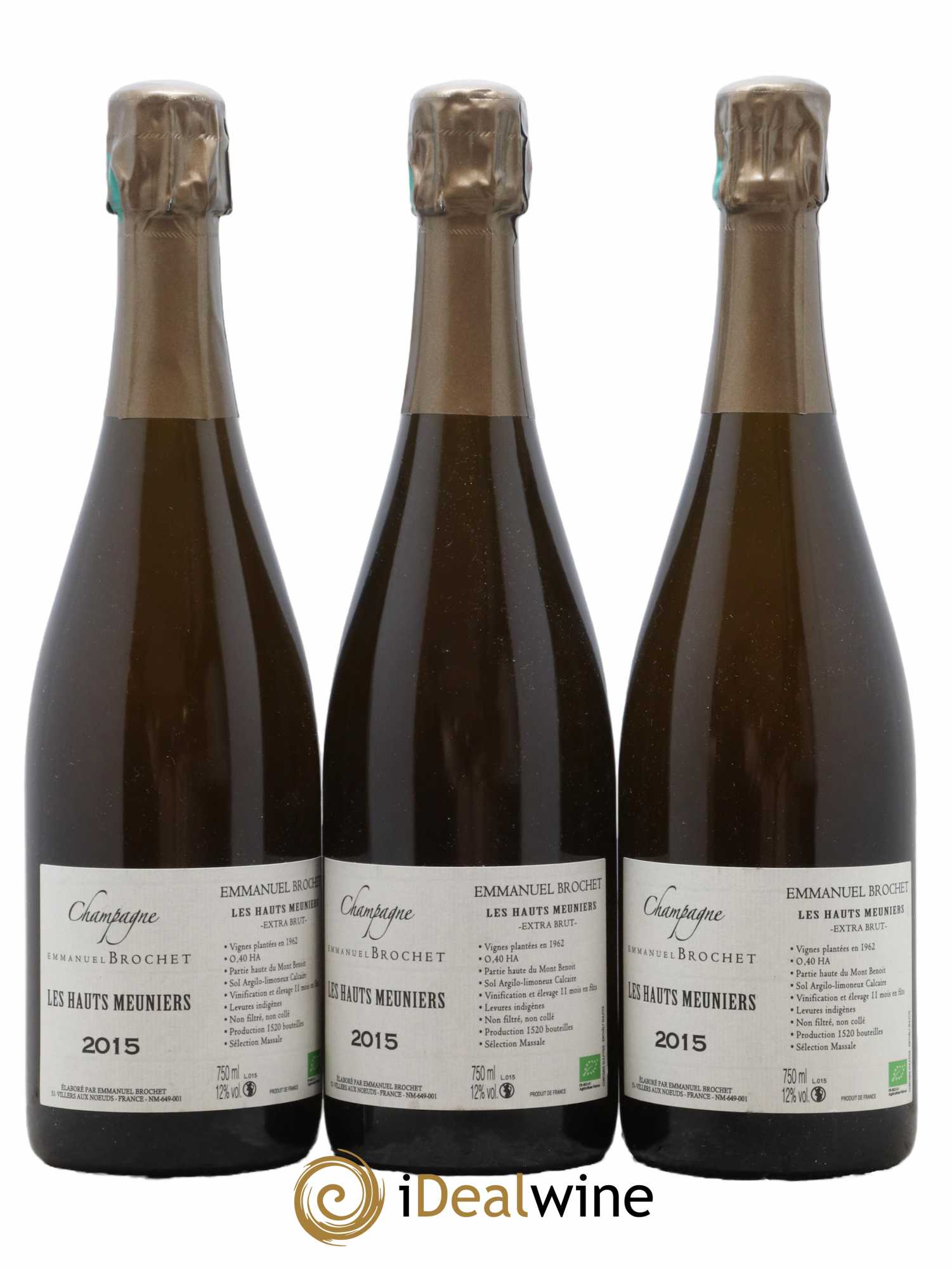 Les Hauts Meuniers Extra-Brut Emmanuel Brochet 2015 - Lot de 3 bouteilles - 0