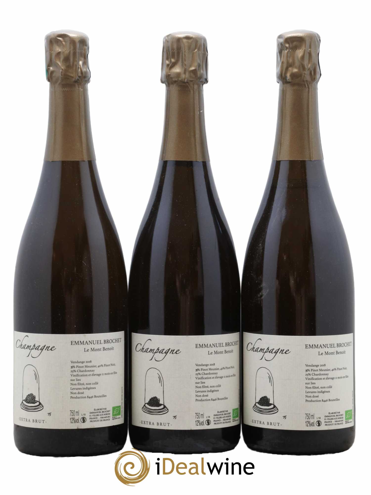 Le Mont Benoit Extra-Brut Emmanuel Brochet 2018 - Lot de 3 bouteilles - 0
