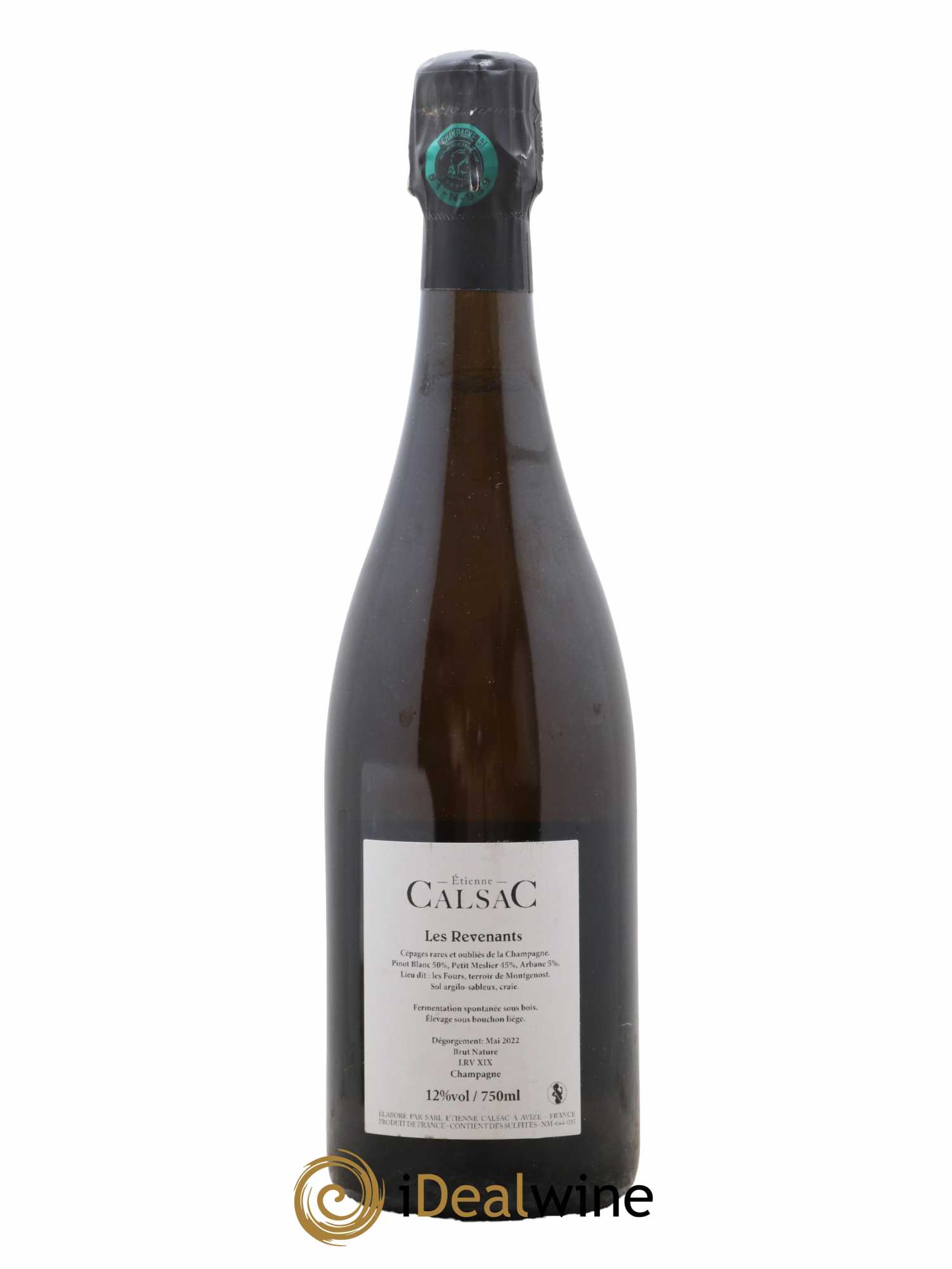Champagne Les Revenants Pinot Blanc Petit Meslier Albane Calsac - Lot de 1 bouteille - 1