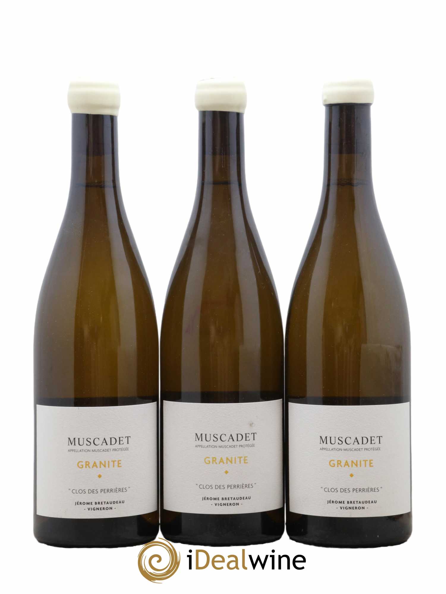 Muscadet-Sèvre-et-Maine Granite Clos des Perrières Jérôme Bretaudeau - Domaine de Bellevue 2020 - Lot de 3 bouteilles - 0