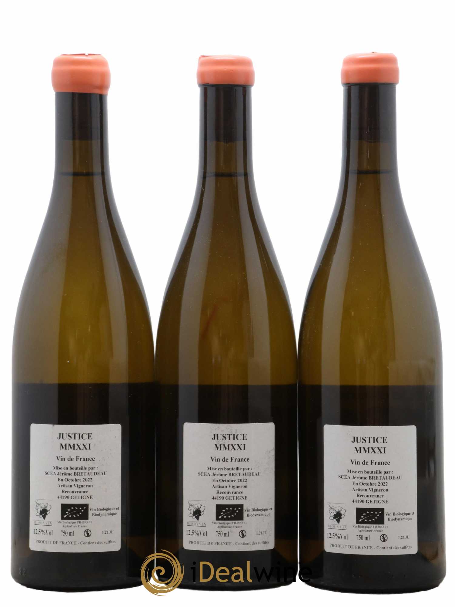 Vin de France La Justice Jérôme Bretaudeau - Domaine de Bellevue 2021 - Lot de 3 bouteilles - 1