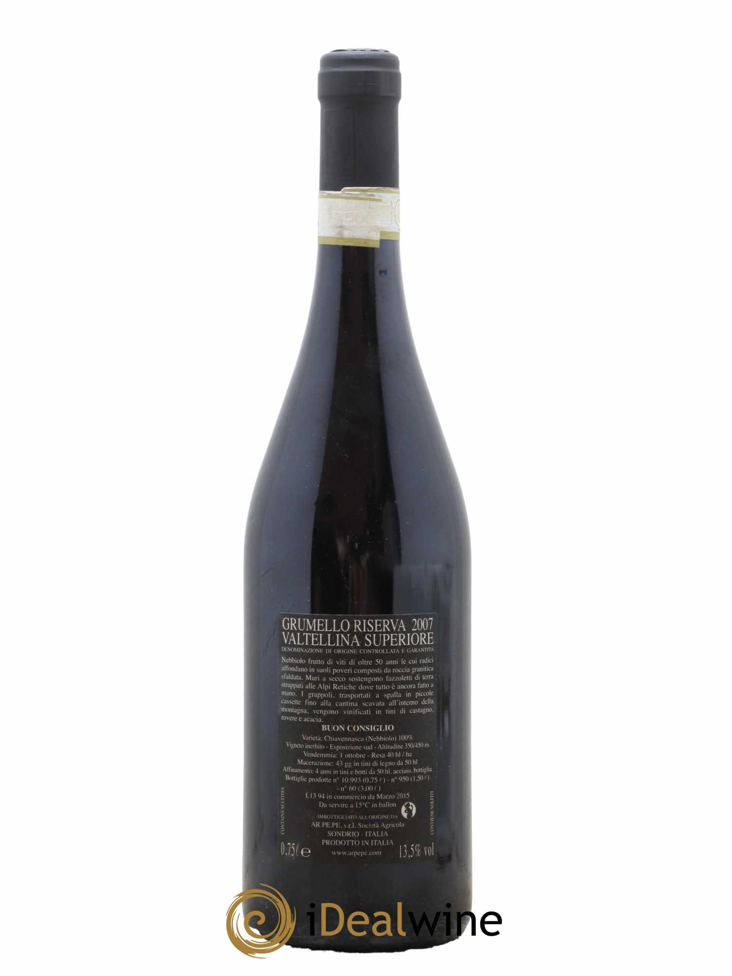 Italie Grumello Riserva Valtellina Superiore Ar Pepe 2007 - Lot de 1 bouteille - 1