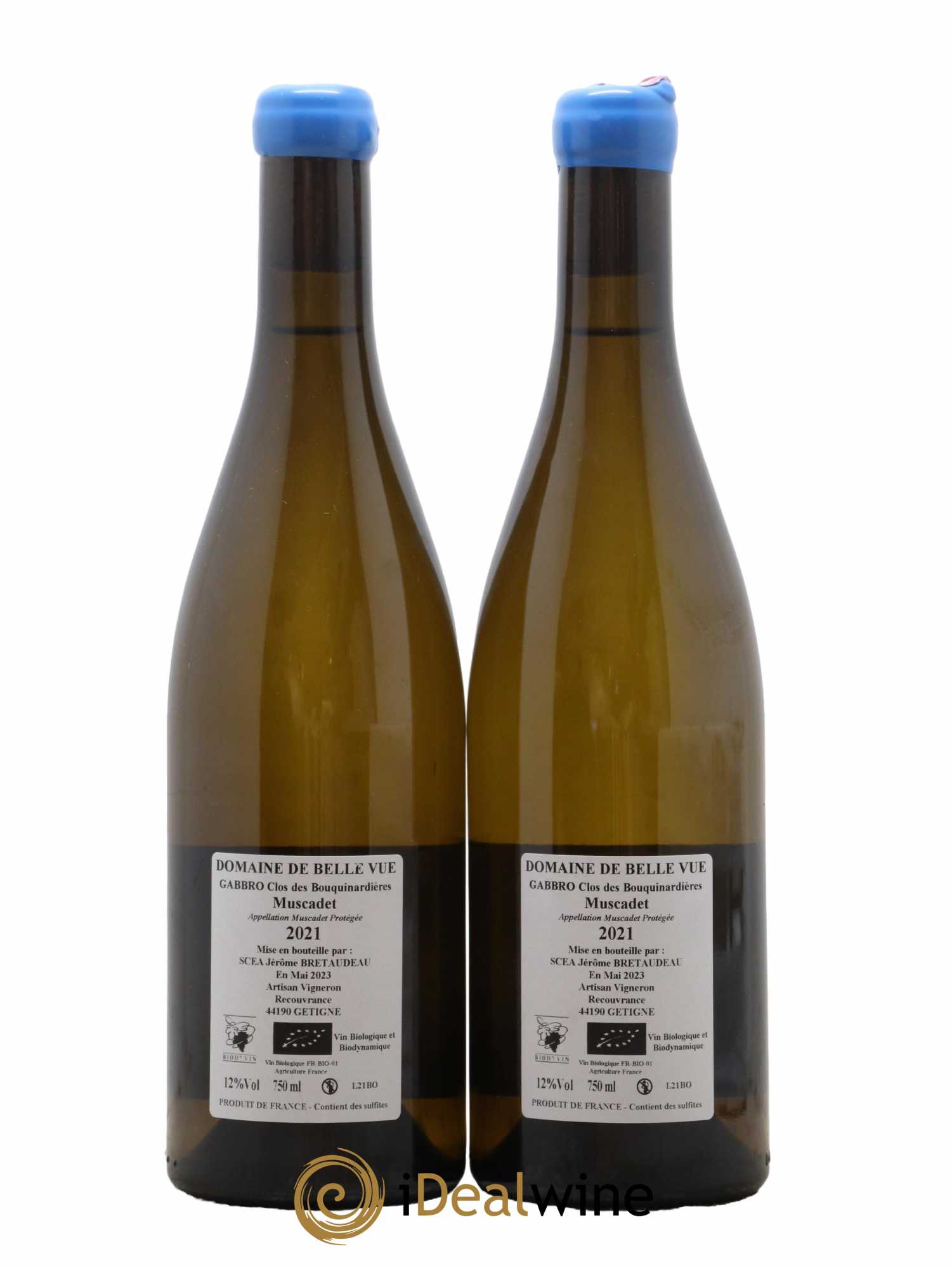 Muscadet-Sèvre-et-Maine Gabbro Clos des Bouquinardières Jérôme Bretaudeau - Domaine de Bellevue 2021 - Lot de 2 bouteilles - 1