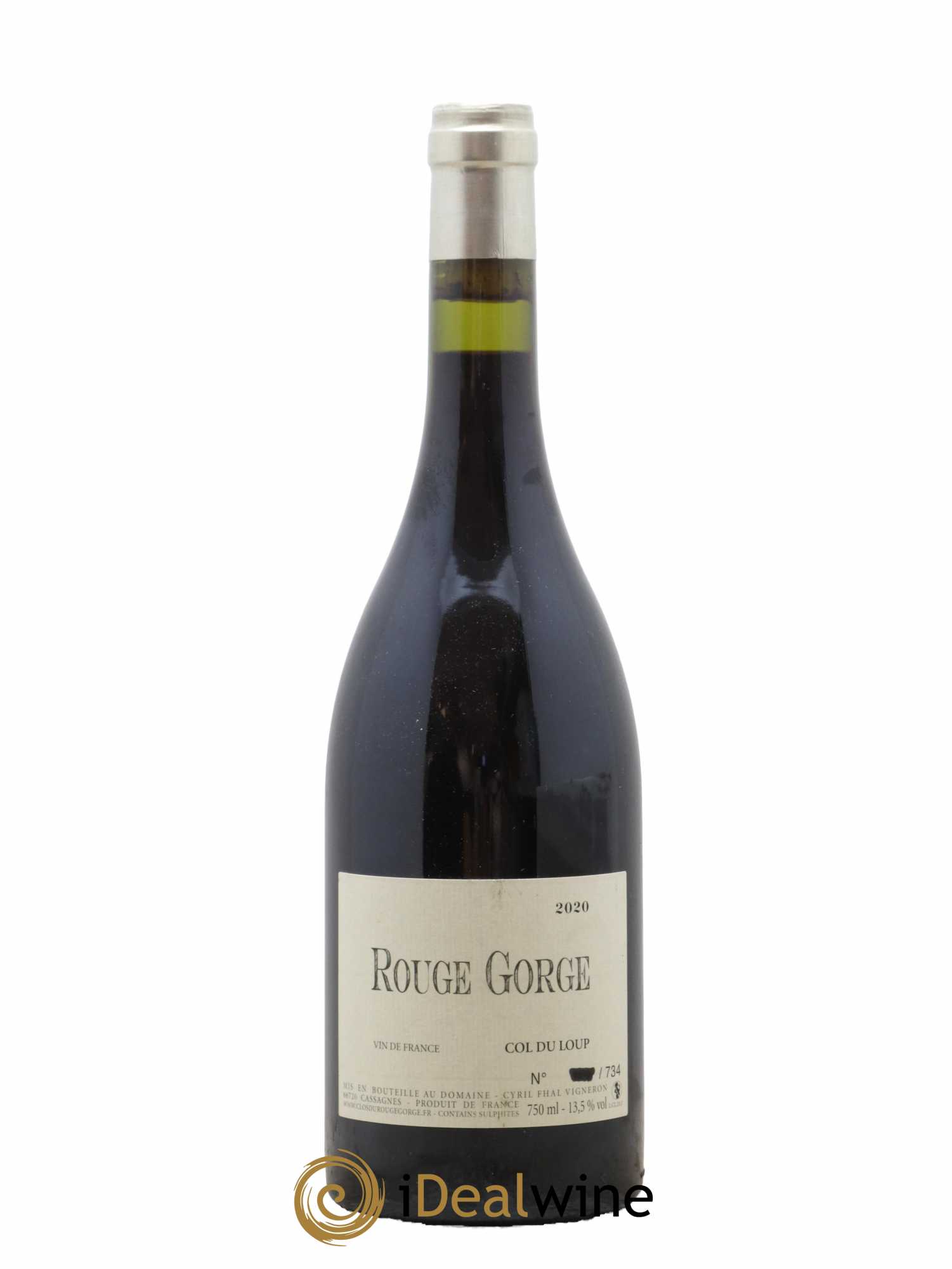 Vin de France Le Col du Loup Clos du Rouge Gorge Cyril Fhal 2020 - Lot de 1 bouteille - 0