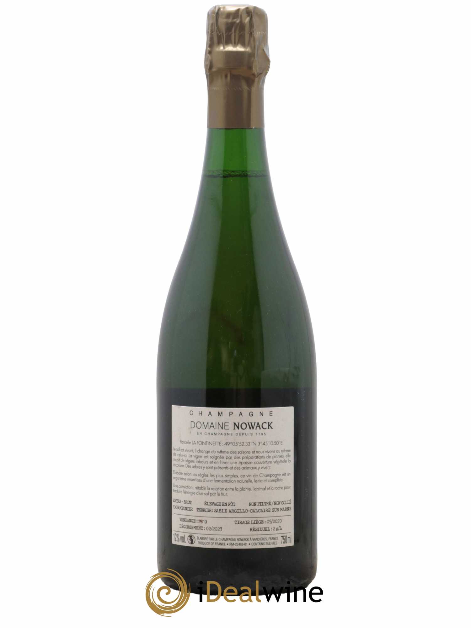 Champagne La Fontinette Nowack 2019 - Lot de 1 bouteille - 1
