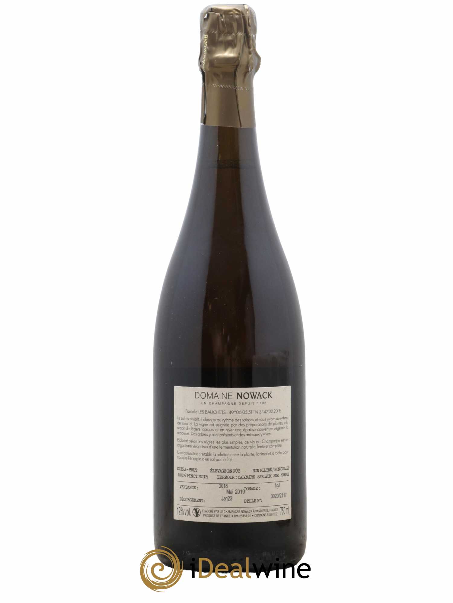 Champagne Les Bauchets Nowack 2018 - Lot of 1 bottle - 1