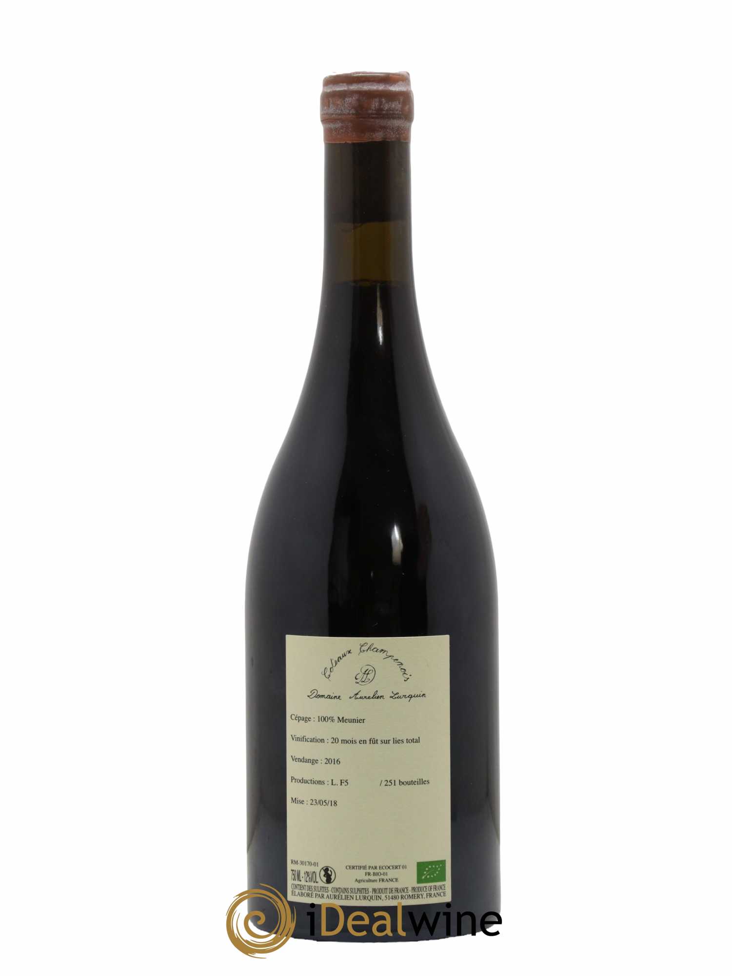 Coteaux Champenois Meunier Domaine Aurélien Lurquin 2016 - Lot de 1 bouteille - 1