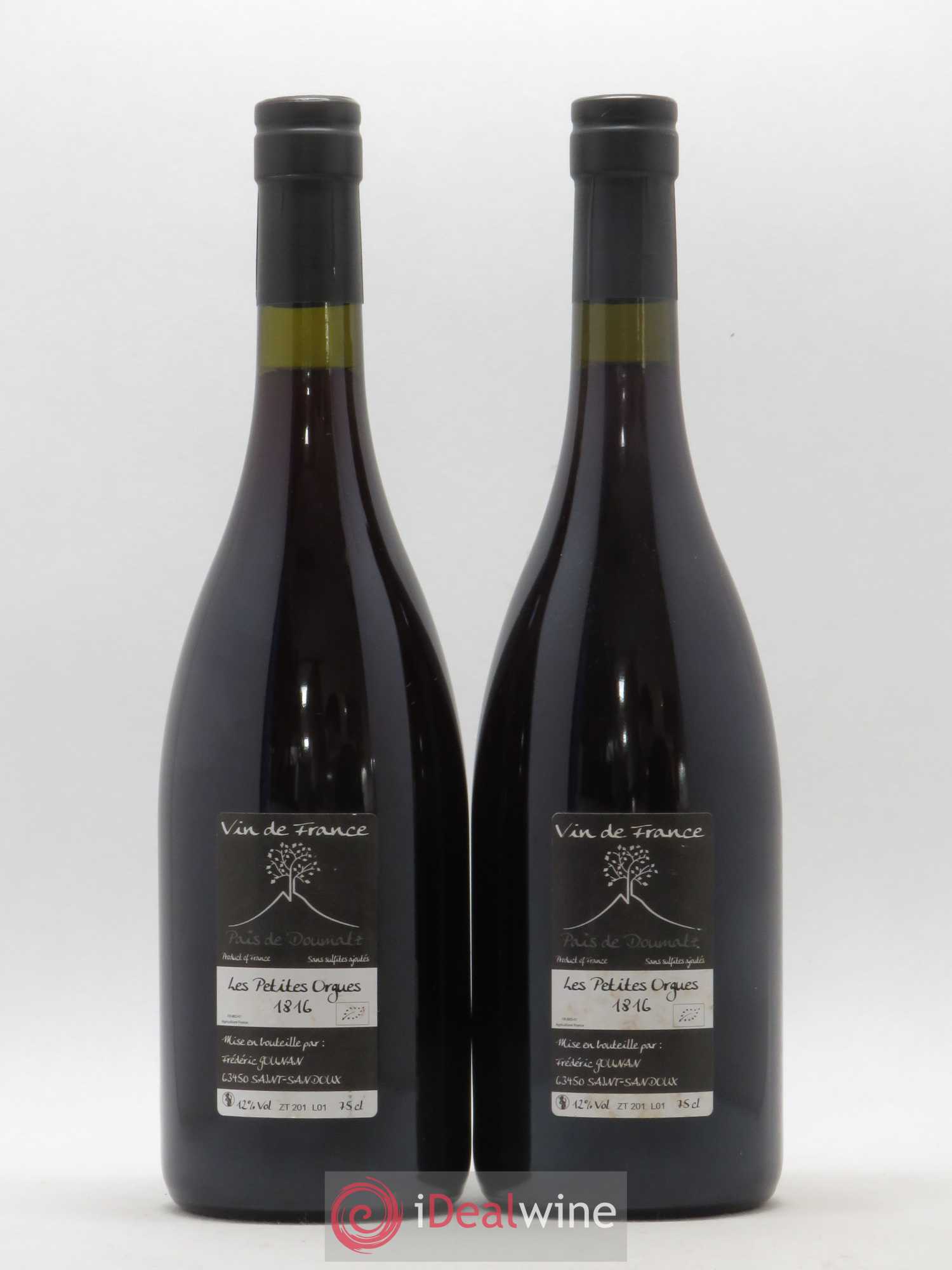 Vin de France Les Petites Orgues Vignoble de l'Arbre Blanc (sans prix de réserve) 2016 - Lot de 2 bouteilles - 1