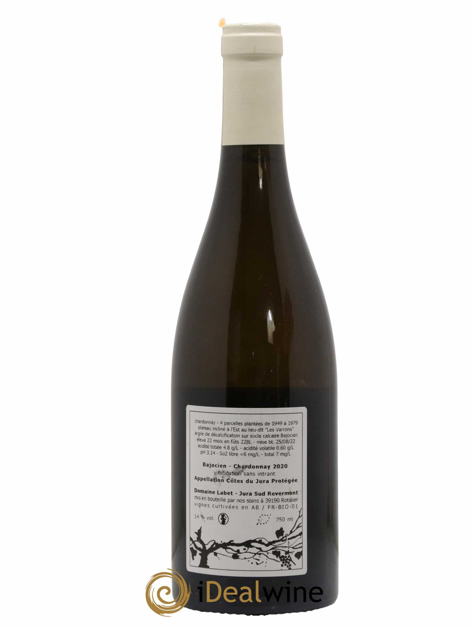 Côtes du Jura Chardonnay Bajocien Romain - Julien - Charline Labet 2020 - Lot de 1 bouteille - 1