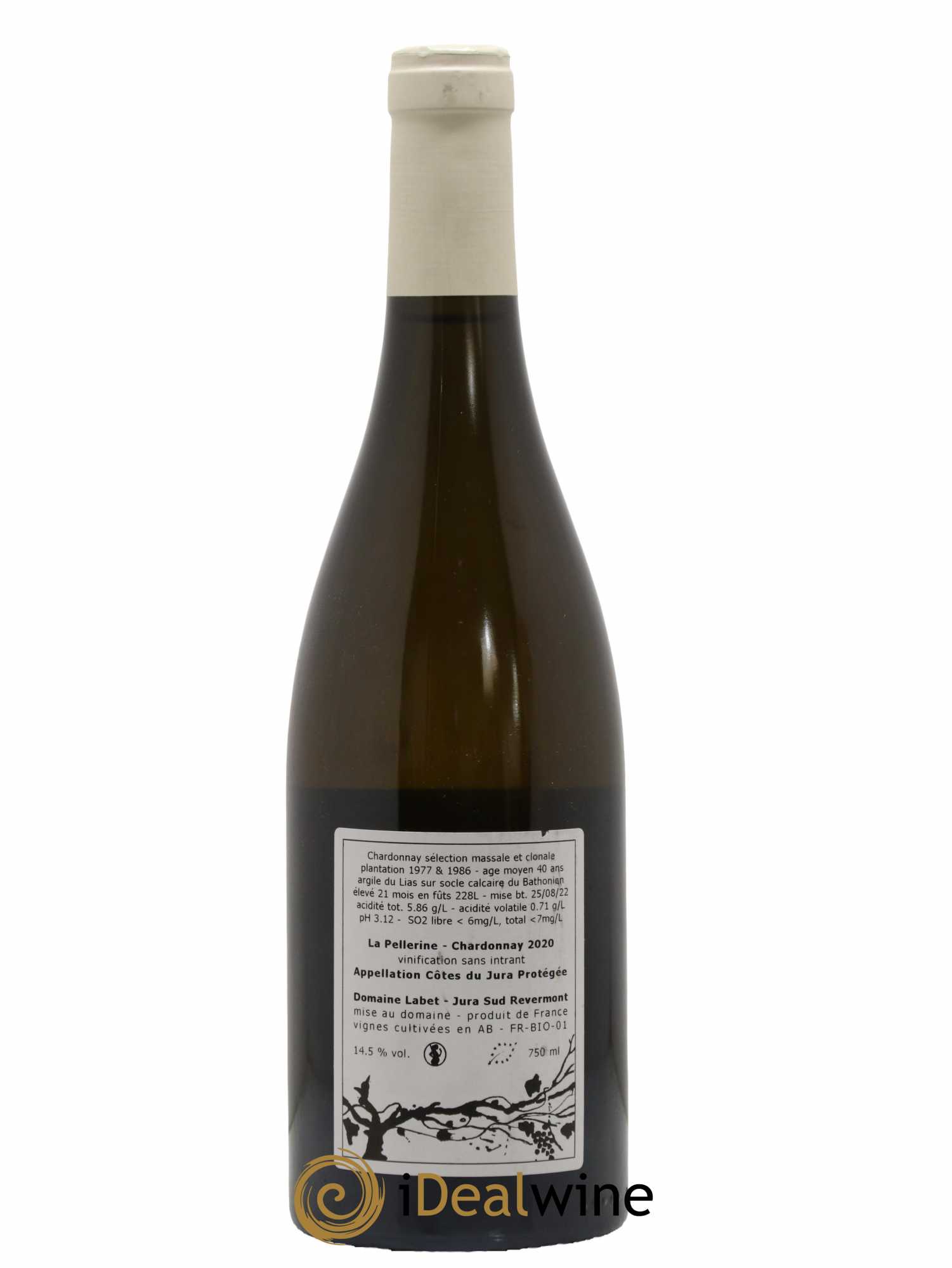 Côtes du Jura Pellerine Chardonnay Domaine Labet 2020 - Lot de 1 bouteille - 1