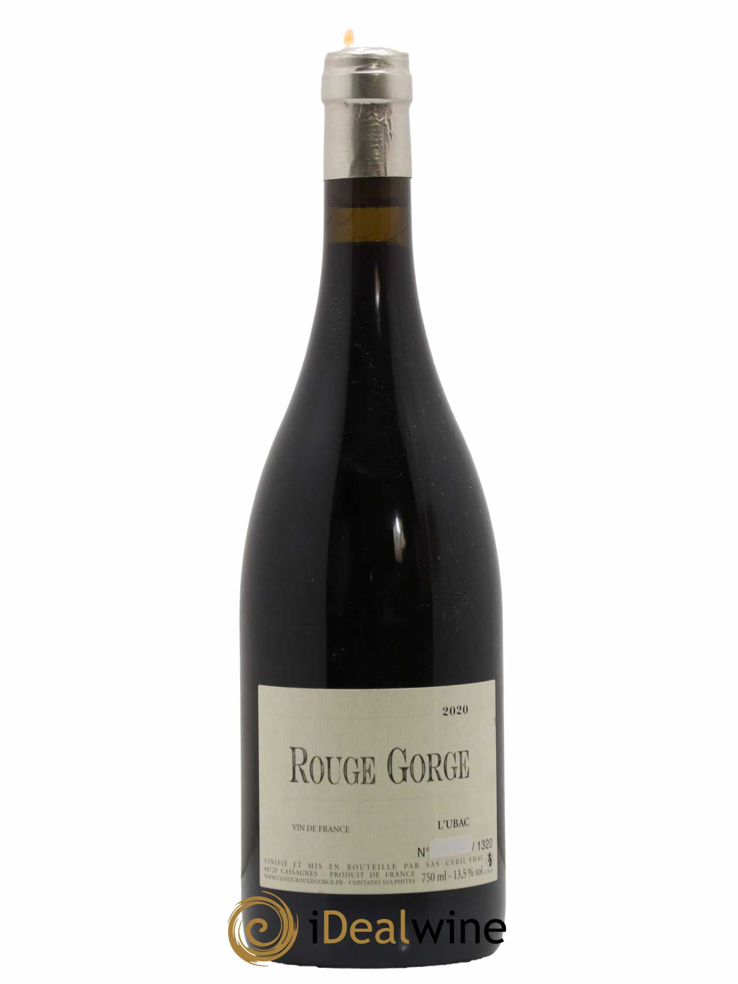 Vin de France l'Ubac Clos du Rouge Gorge 2020 - Lot de 1 bouteille - 0