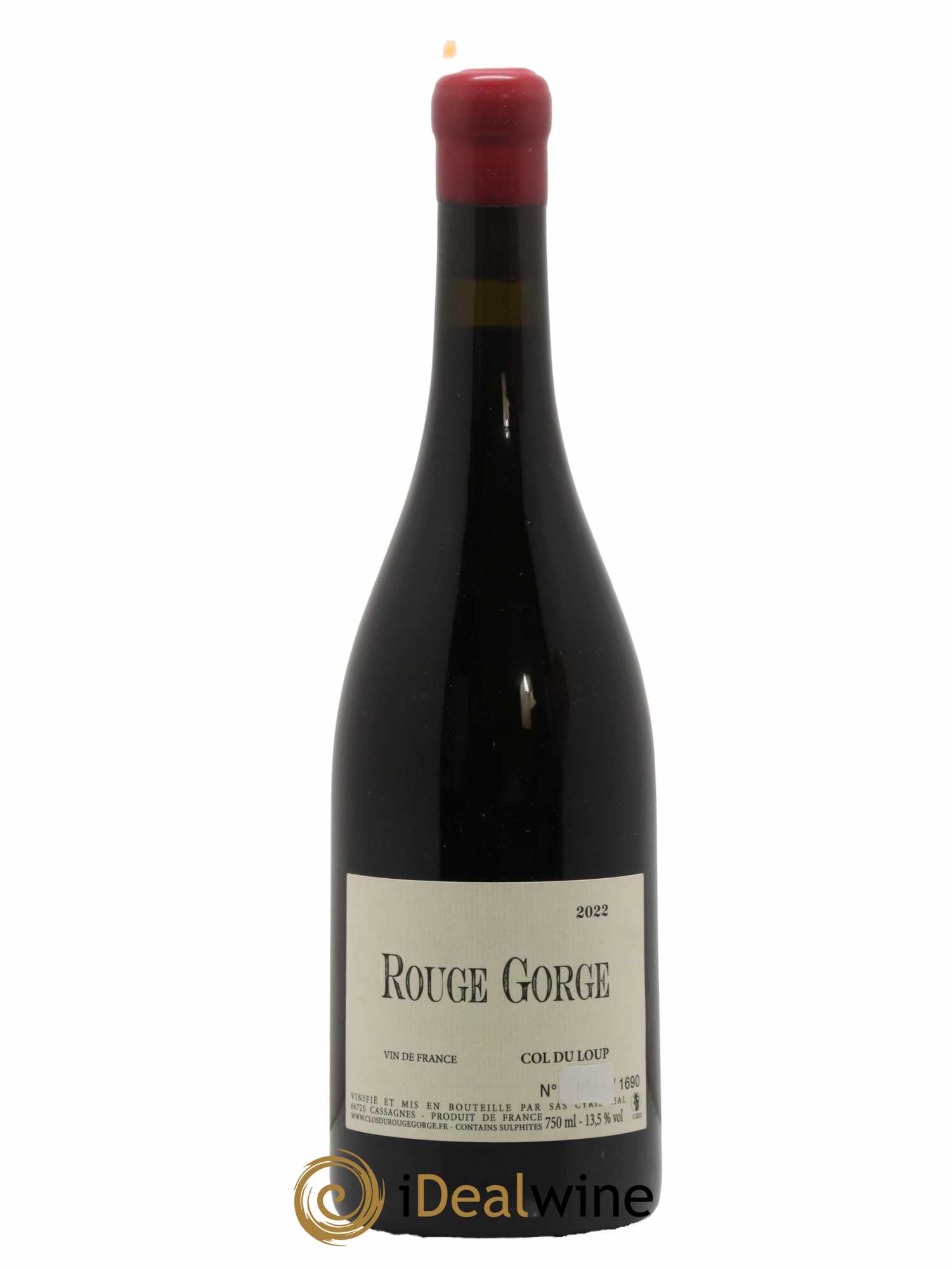 Vin de France Le Col du Loup Clos du Rouge Gorge 2022 - Lot de 1 bouteille - 0