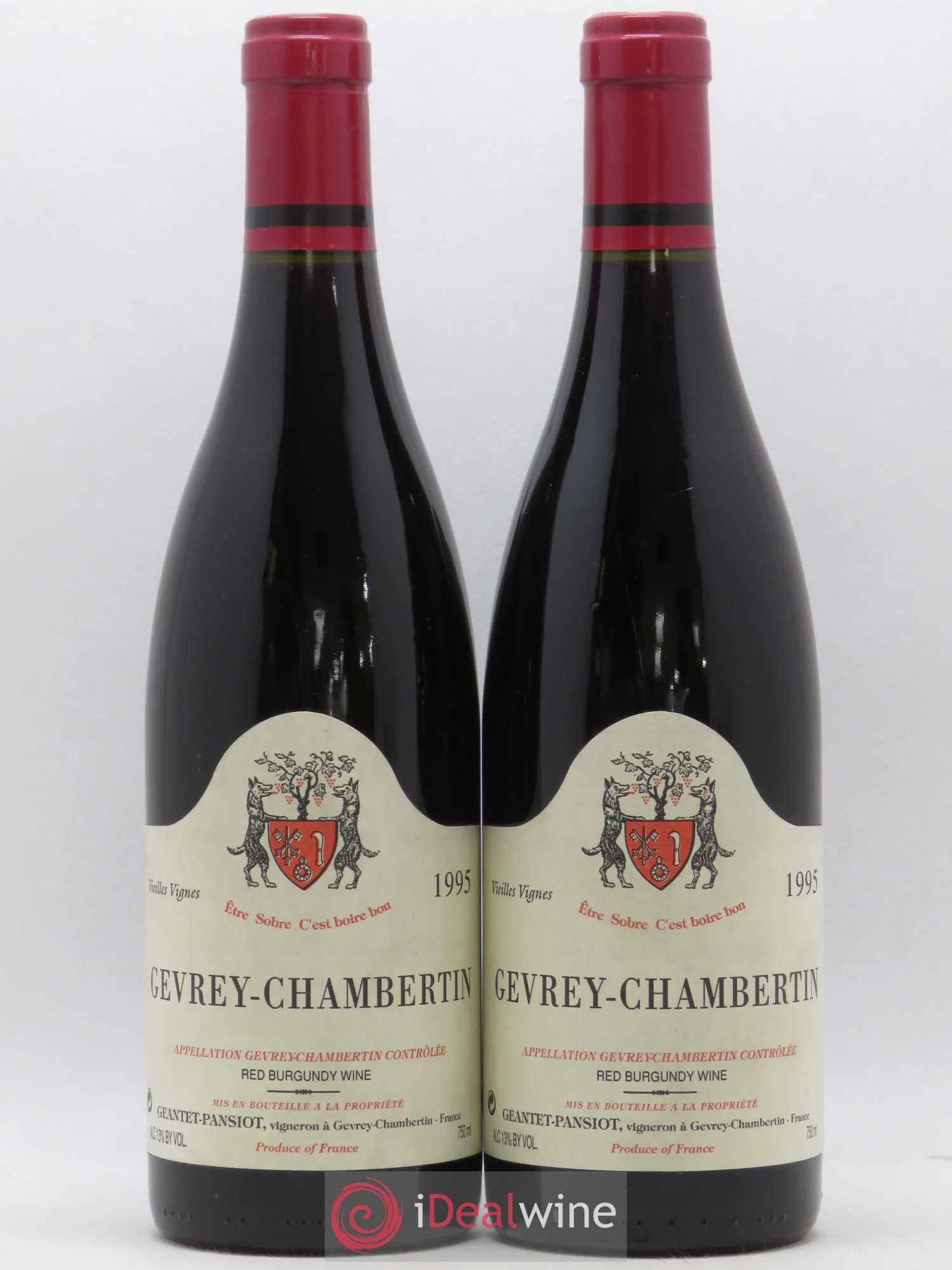 Gevrey-Chambertin Vieilles vignes Geantet-Pansiot 1995 - Lot de 2 bouteilles - 0