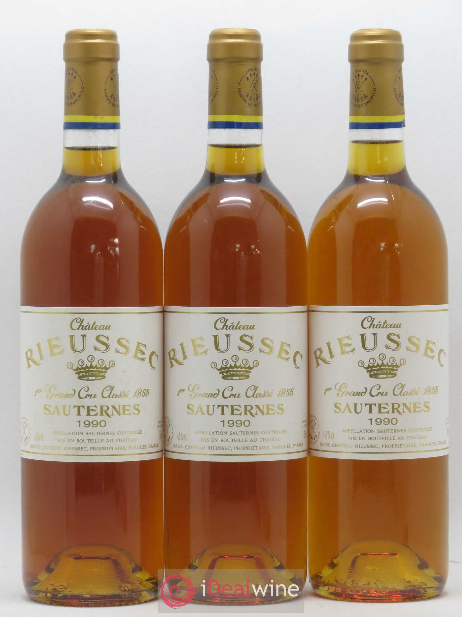 Château Rieussec 1er Grand Cru Classé 1990 - Lotto di 3 bottiglie - 0
