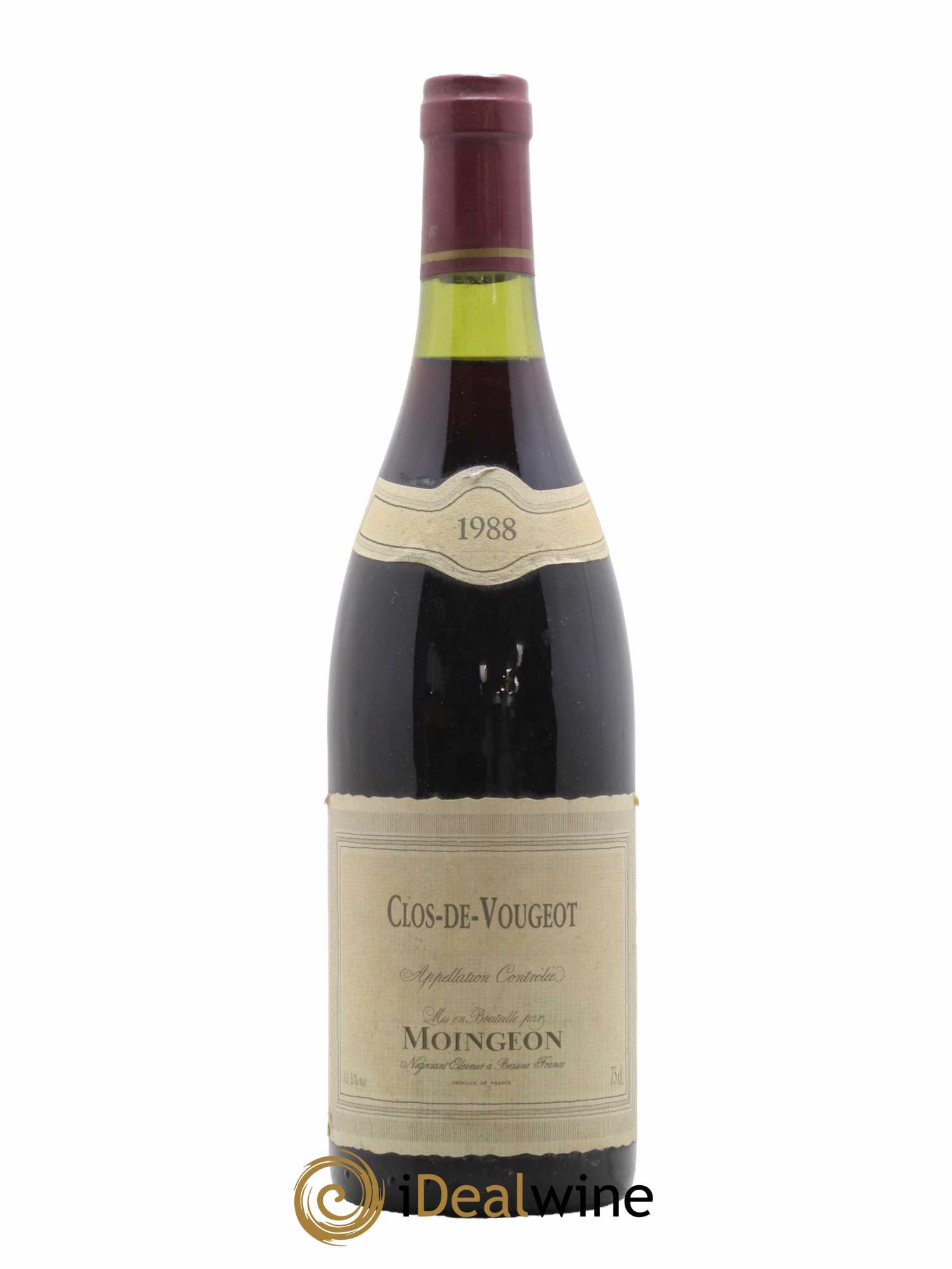 Clos de Vougeot Grand Cru Domaine Moingeon 1988 - Lot de 1 bouteille - 0