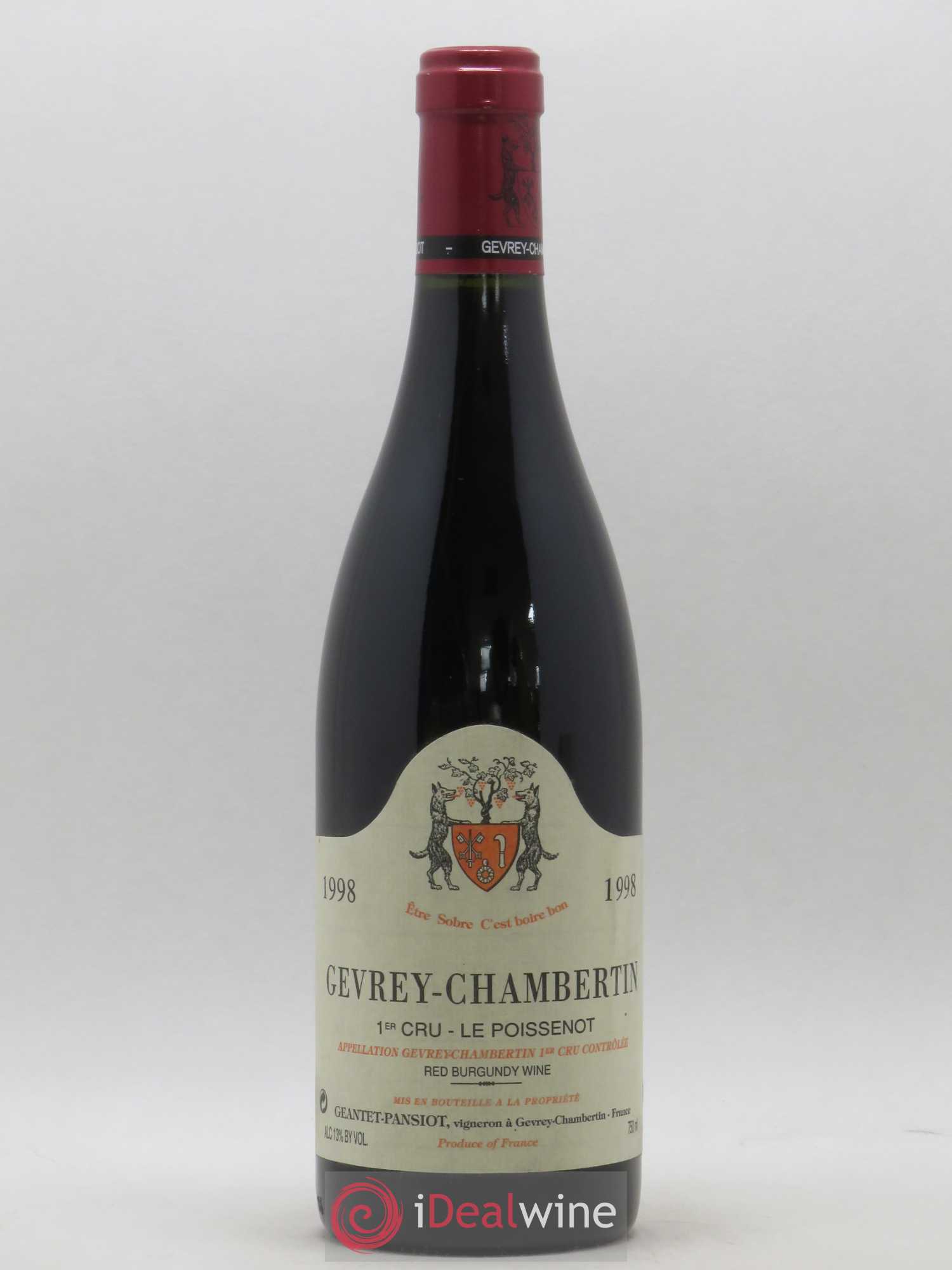 Gevrey-Chambertin 1er Cru Le Poissenot Geantet-Pansiot 1998 - Lot de 1 bouteille - 0