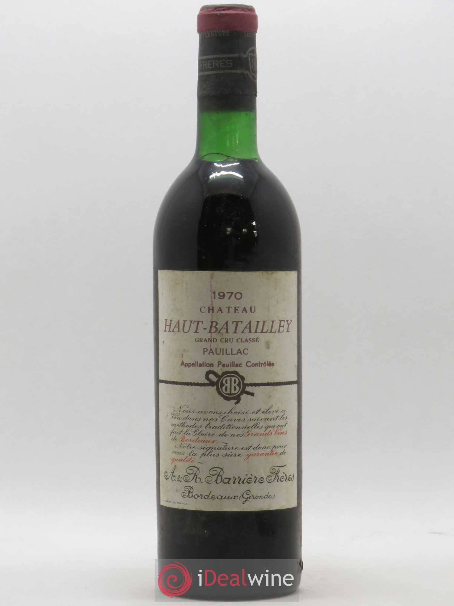 Château Haut Batailley 5ème Grand Cru Classé 1970 - Lot de 1 bouteille - 0