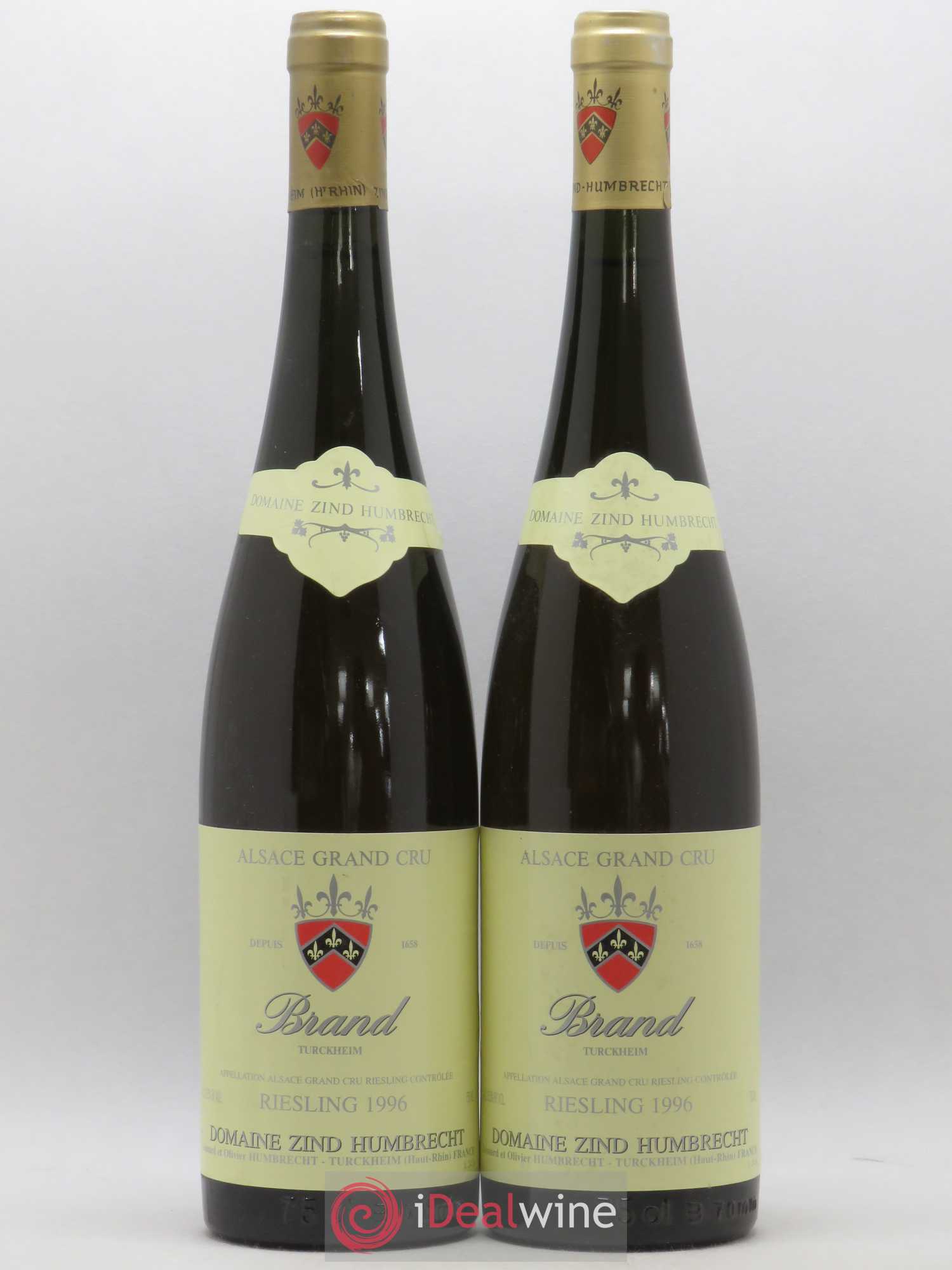 Alsace Riesling Grand Cru Brand Zind-Humbrecht (Domaine) 1996 - Lot de 2 bouteilles - 0