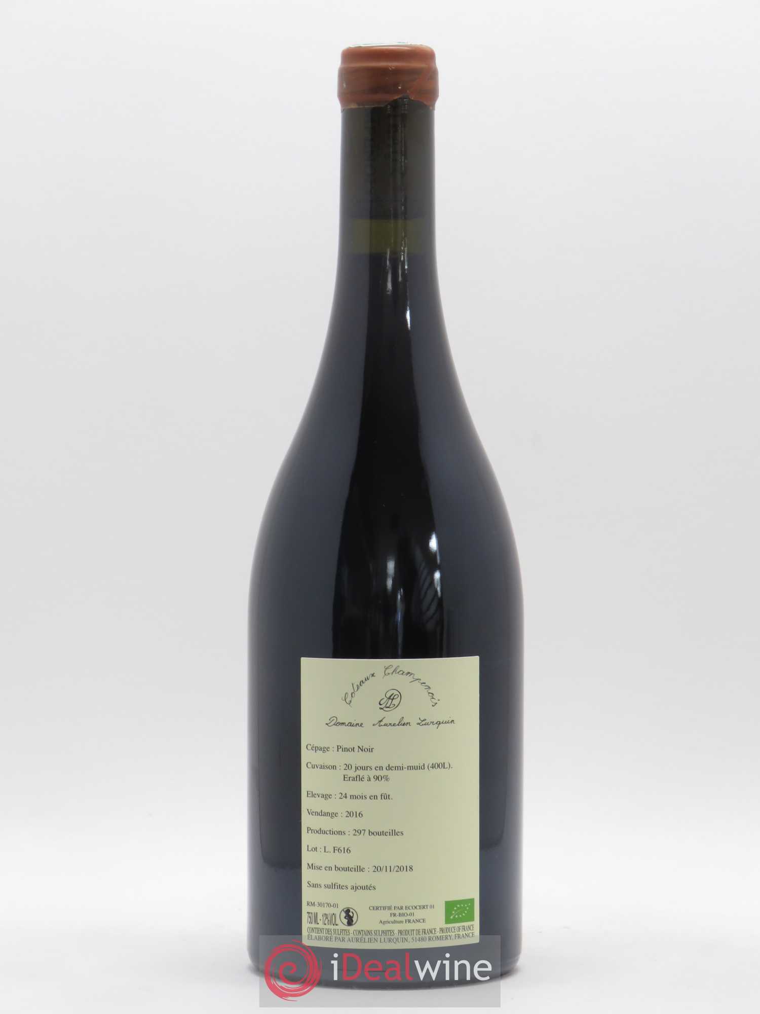 Coteaux Champenois Pinot Noir Les Forcières à l'Etat Pur Domaine Aurélien Lurquin 2016 - Posten von 1 Flasche - 1