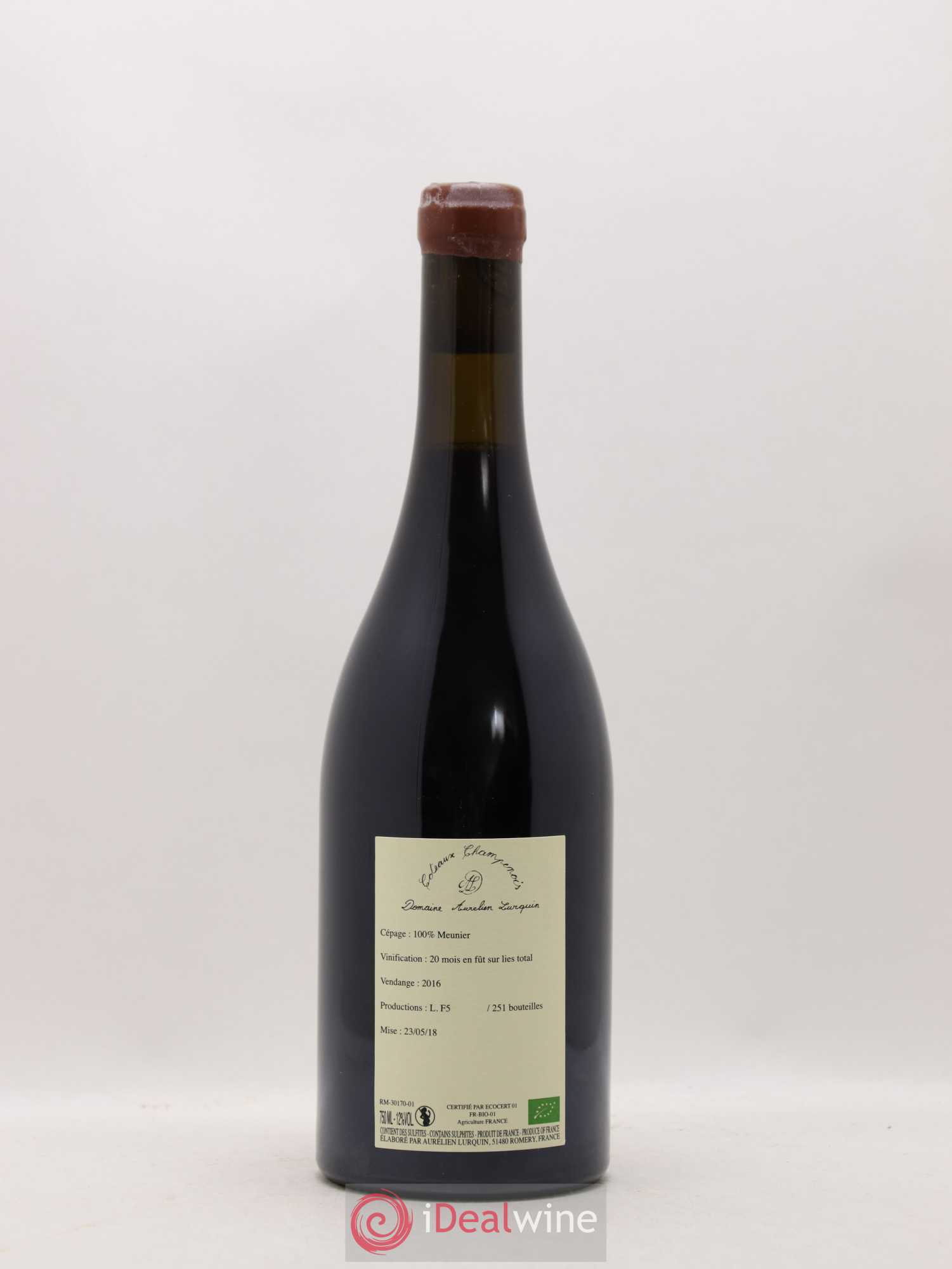 Coteaux Champenois 100% Meunier Domaine Aurélien Lurquin 2016 - Posten von 1 Flasche - 1