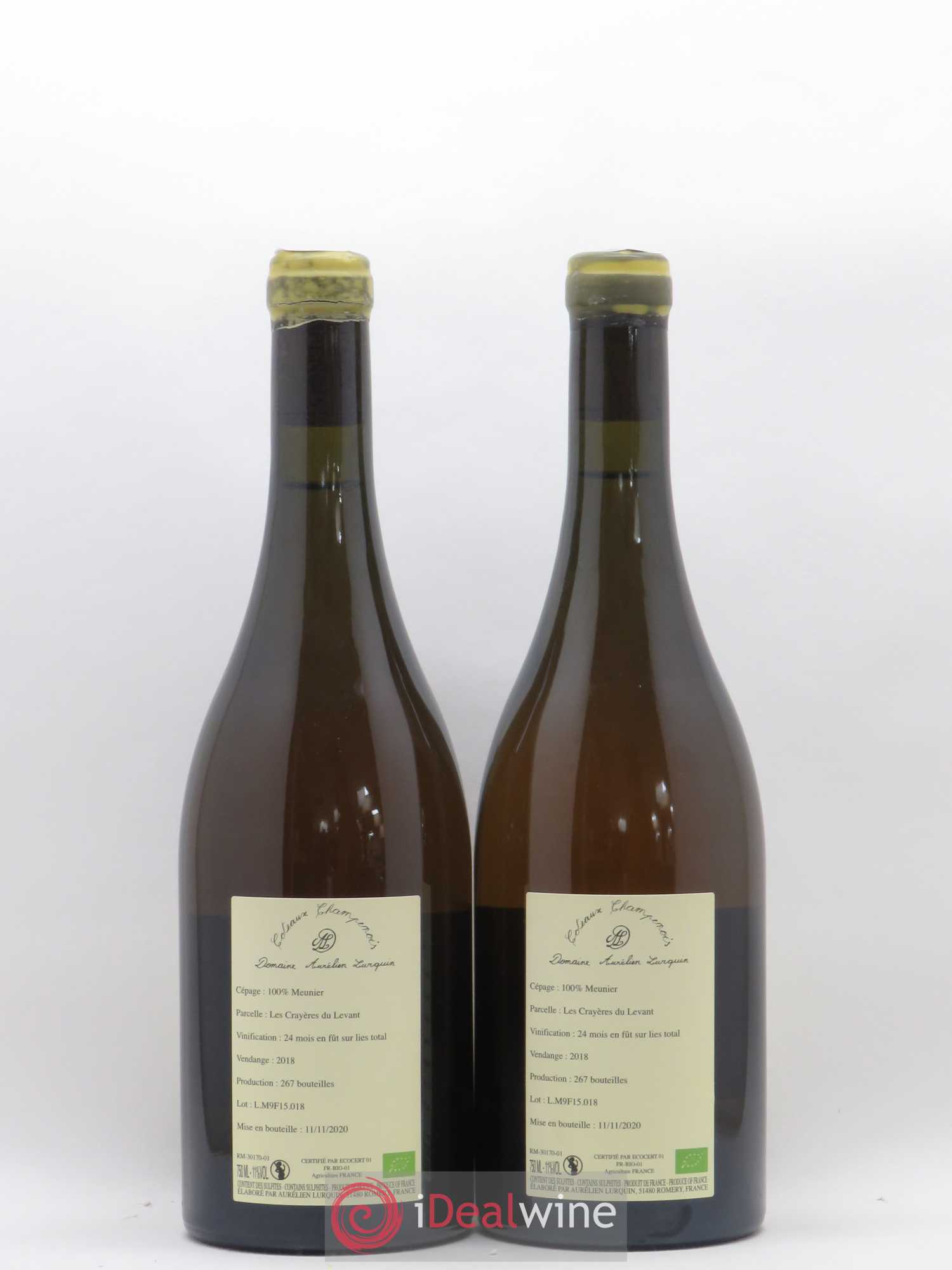Coteaux Champenois Blanc de Noirs Les Crayères du Levant Aurélien Lurquin 2018 - Posten von 2 Flaschen - 1