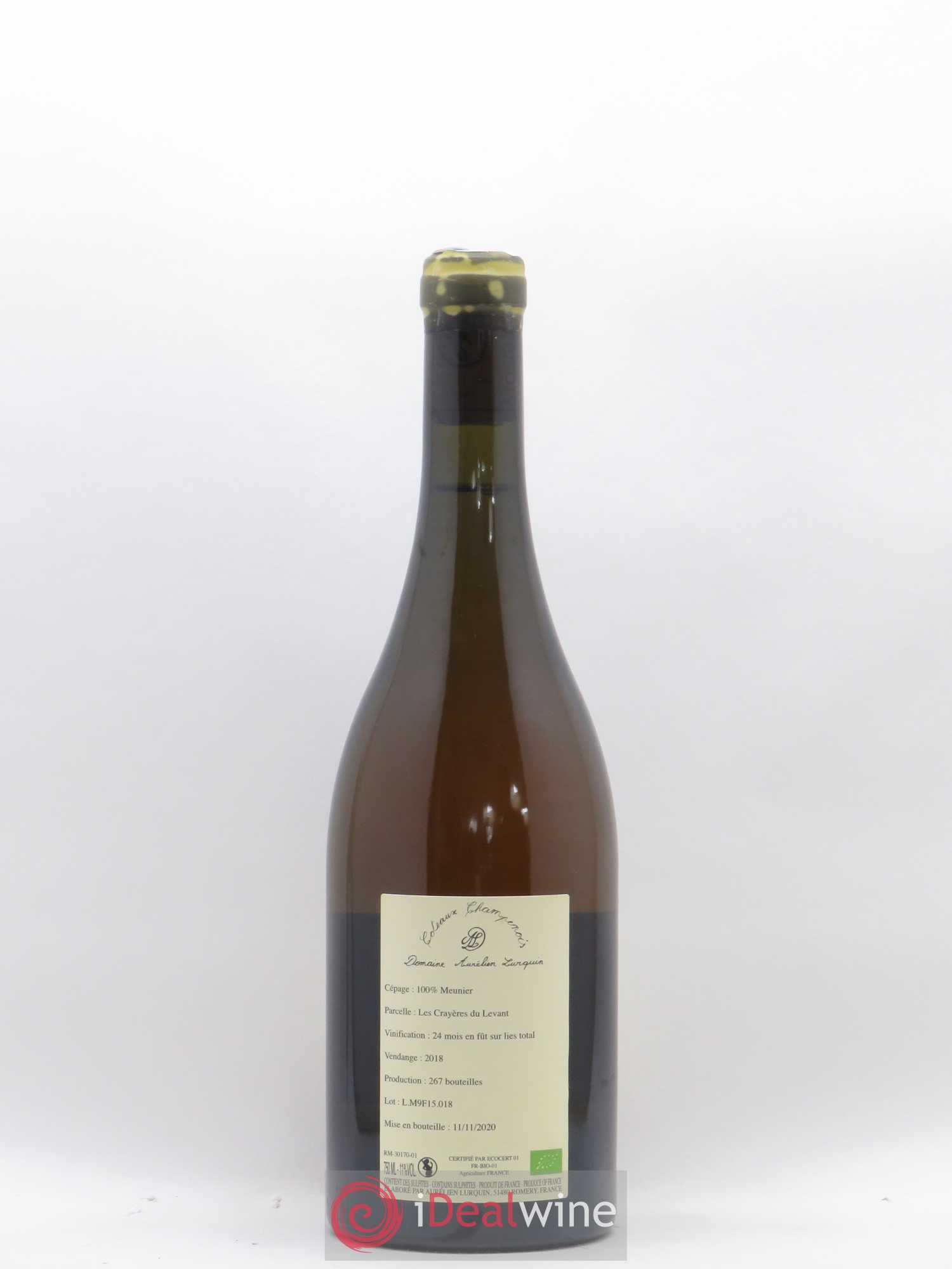Coteaux Champenois Blanc de Noirs Les Crayères du Levant Aurélien Lurquin 2018 - Posten von 1 Flasche - 1