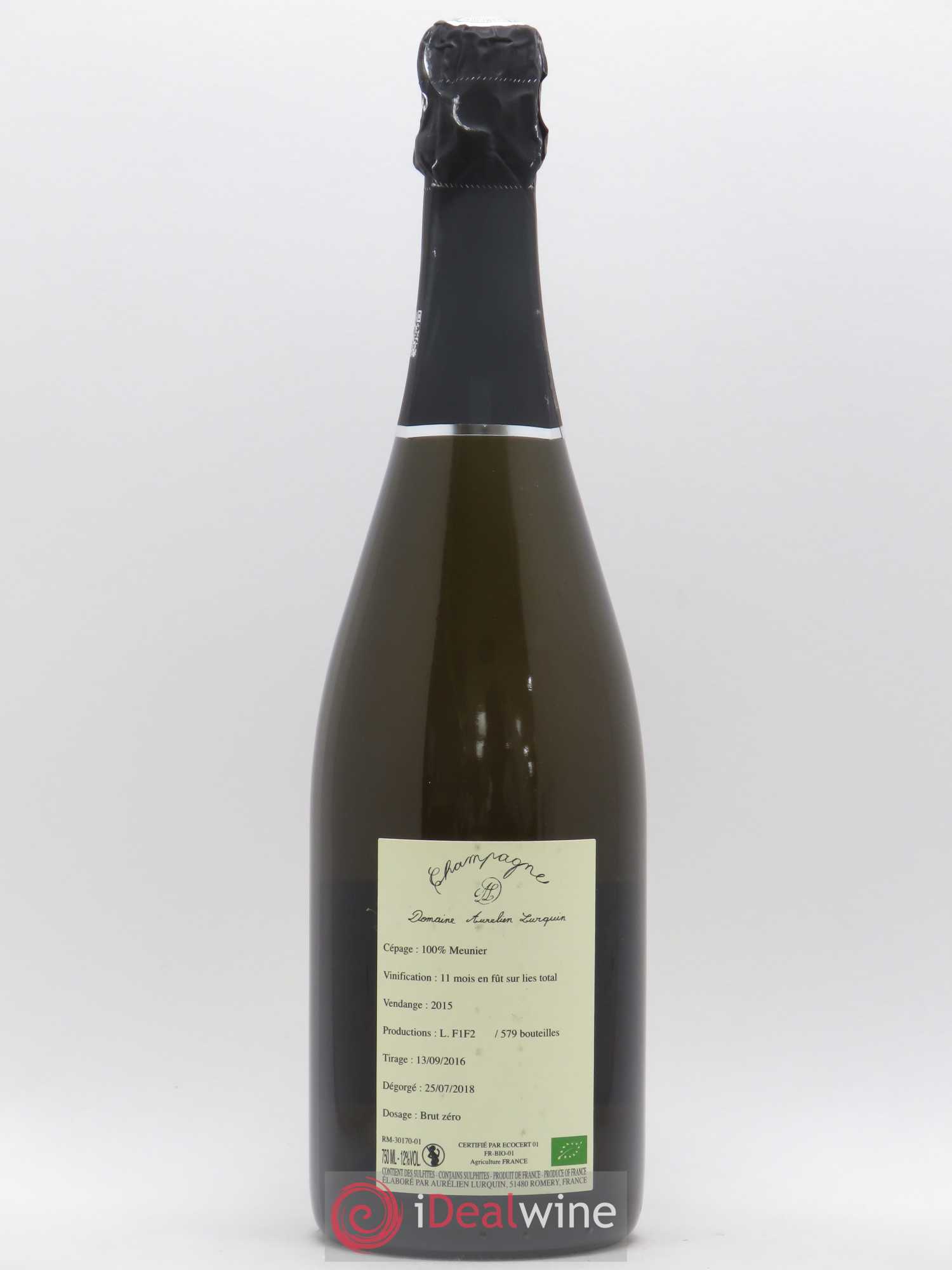 Meunier Les Crayères du Levant Aurélien Lurquin 2015 - Lot de 1 bouteille - 1