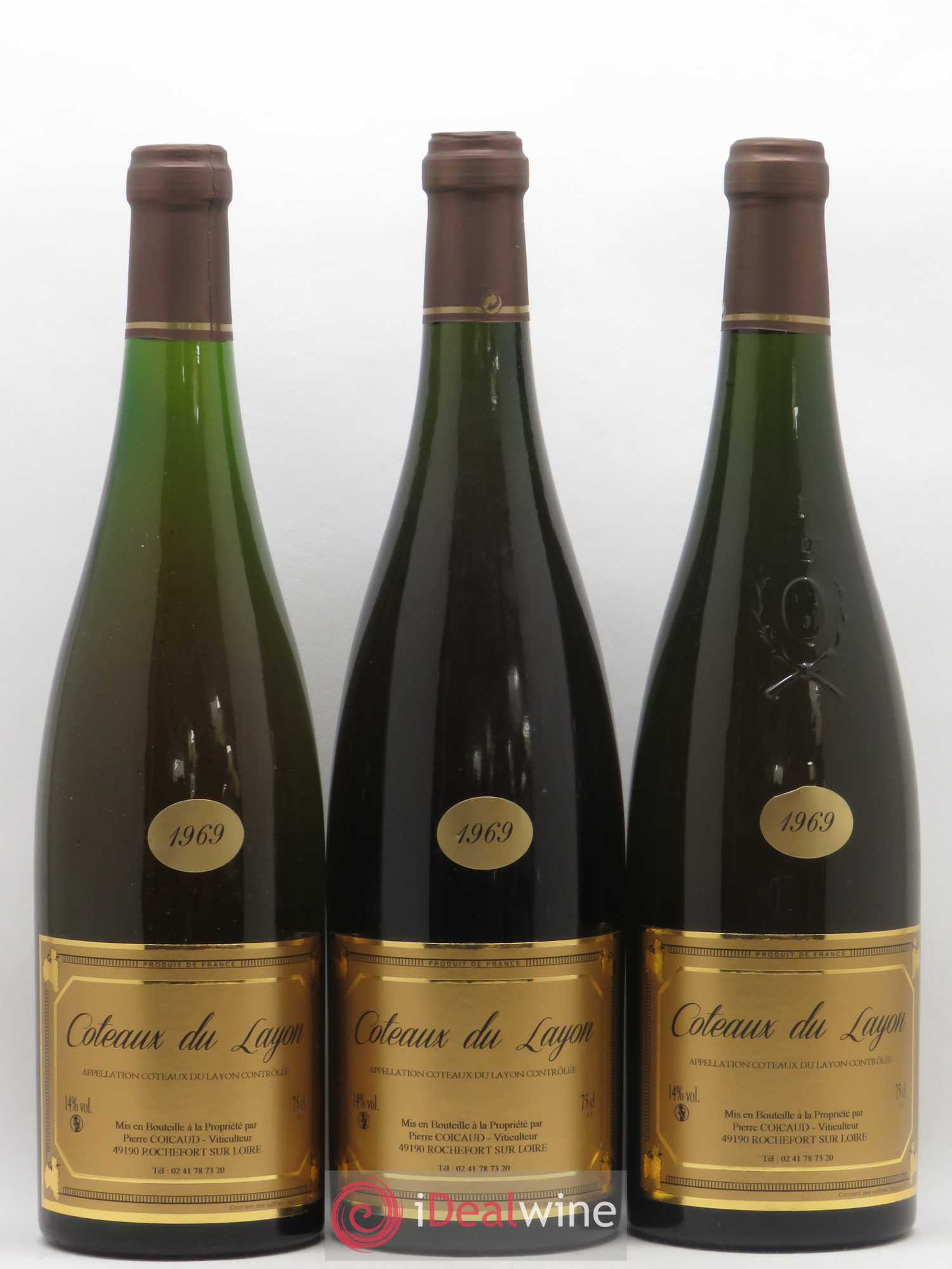 Coteaux du Layon Pierre Coicaud 1969 - Lotto di 3 bottiglie - 0