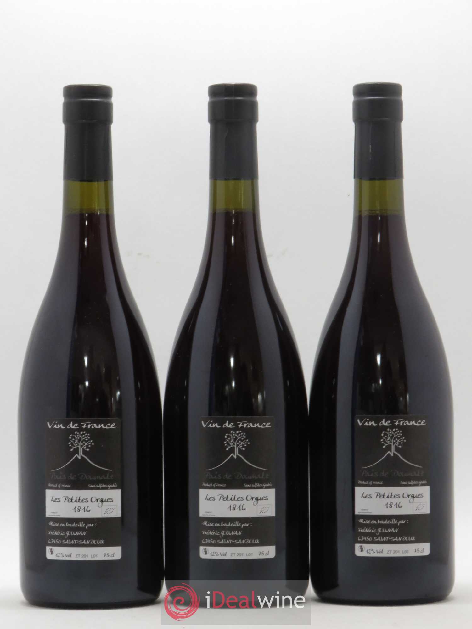 Vin de France Les Petites Orgues Vignoble de l'Arbre Blanc 2016 - Lot de 3 bouteilles - 1