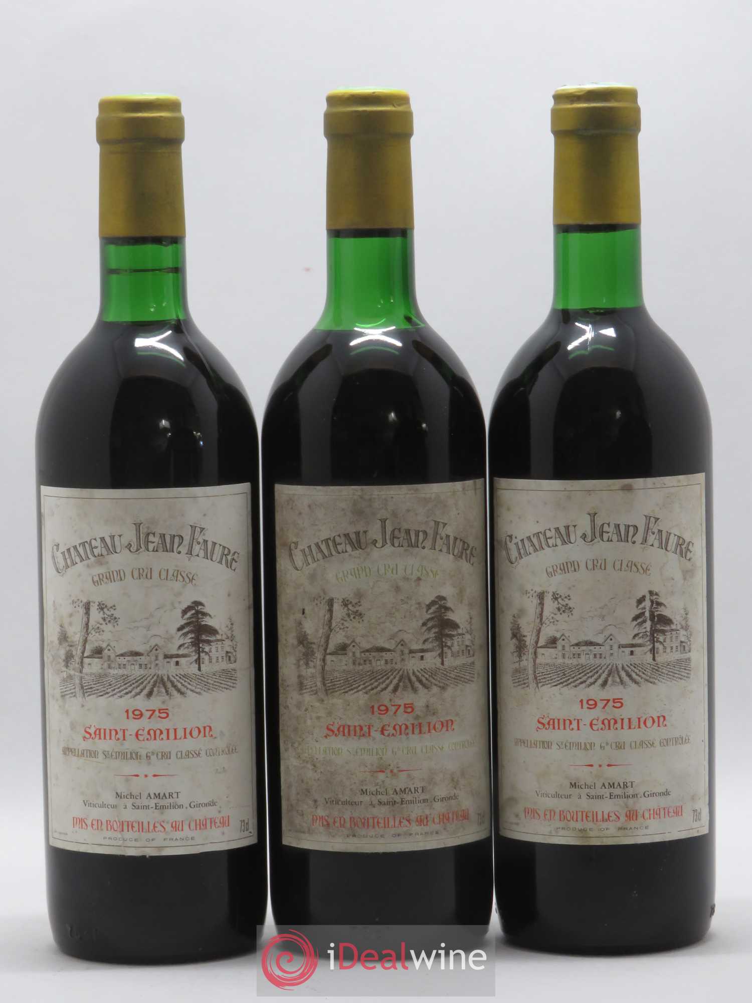 Château Jean Faure Grand Cru Classé 1975 - Lot de 3 bouteilles - 0