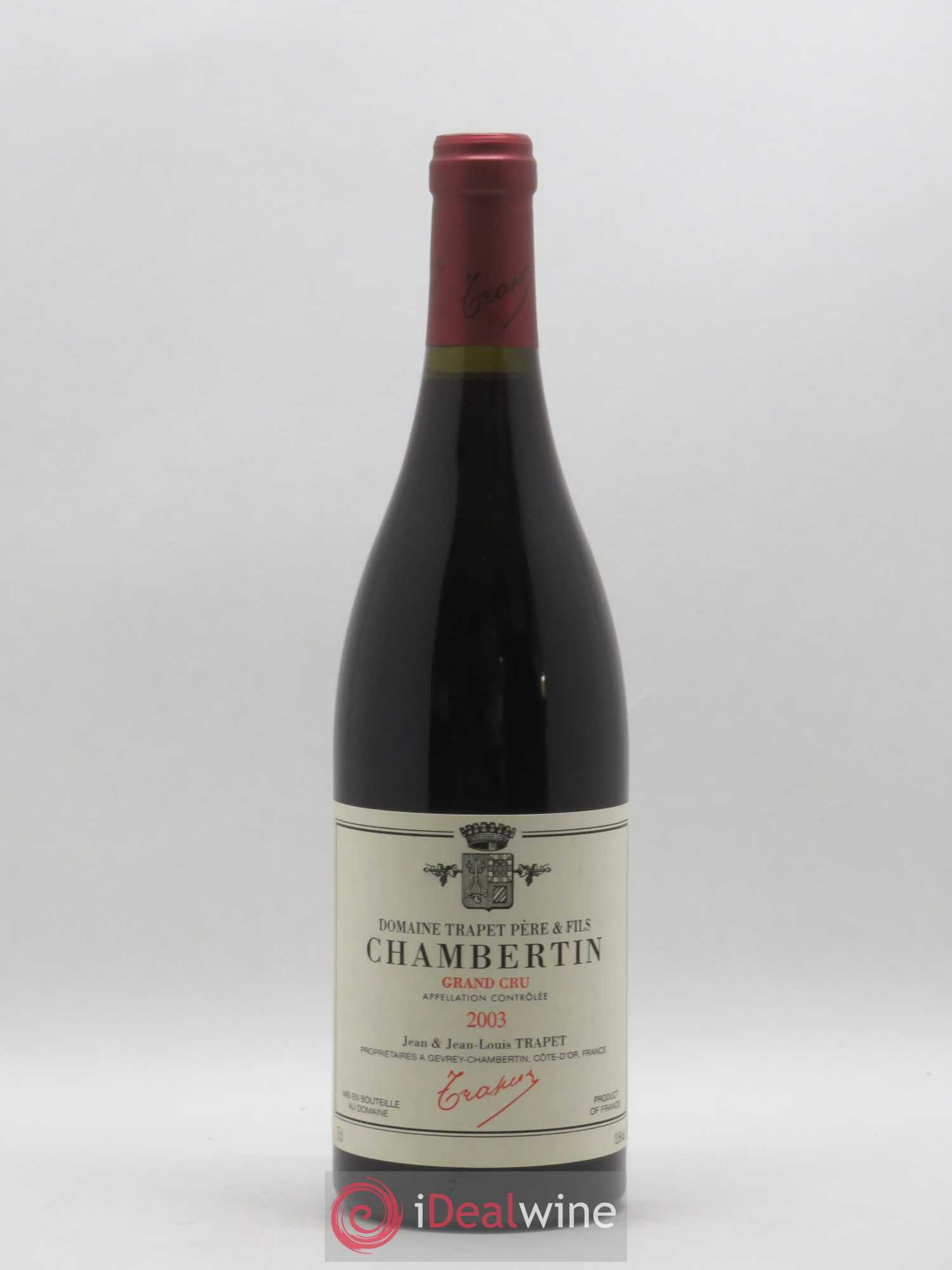 Chambertin Grand Cru Domaine Trapet 2003 - Lot de 1 bouteille - 0