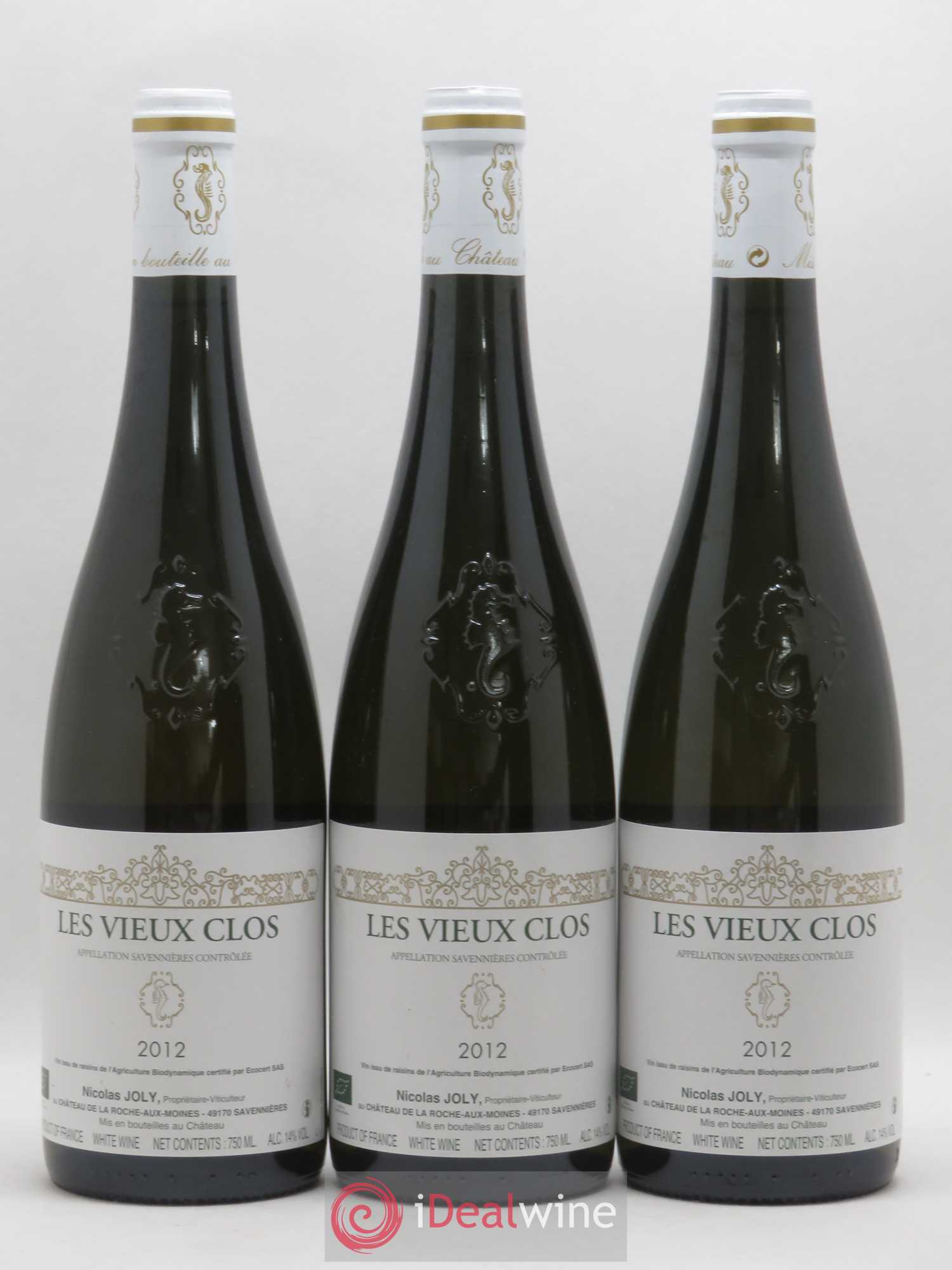 Savennières Les Vieux Clos Vignobles de la Coulée de Serrant - Nicolas Joly 2012 - Lot de 3 bouteilles - 0