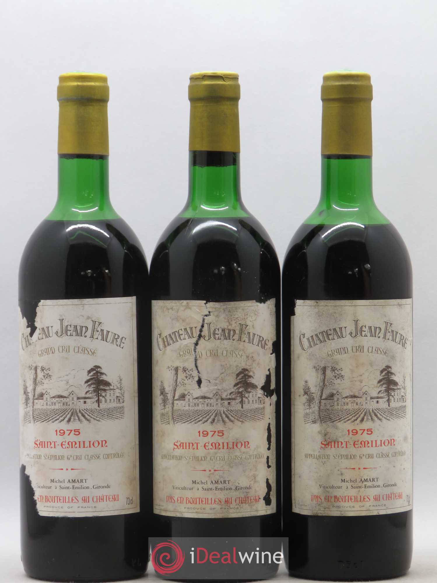Château Jean Faure Grand Cru Classé 1975 - Lot de 3 bouteilles - 0
