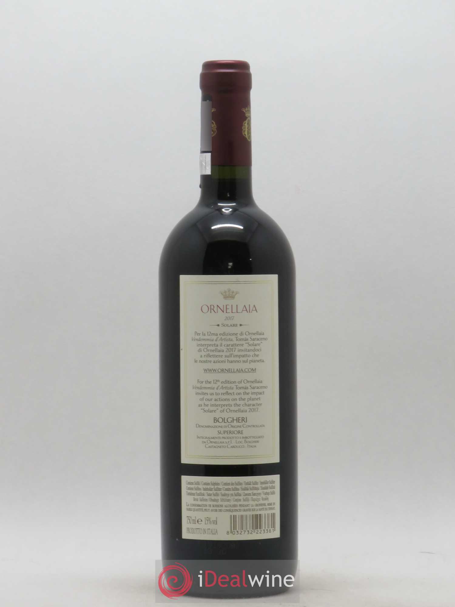 Bolgheri DOC Superiore Ornellaia Tenuta Dell'Ornellaia - Frescobaldi 2017 - Lot de 1 bouteille - 1